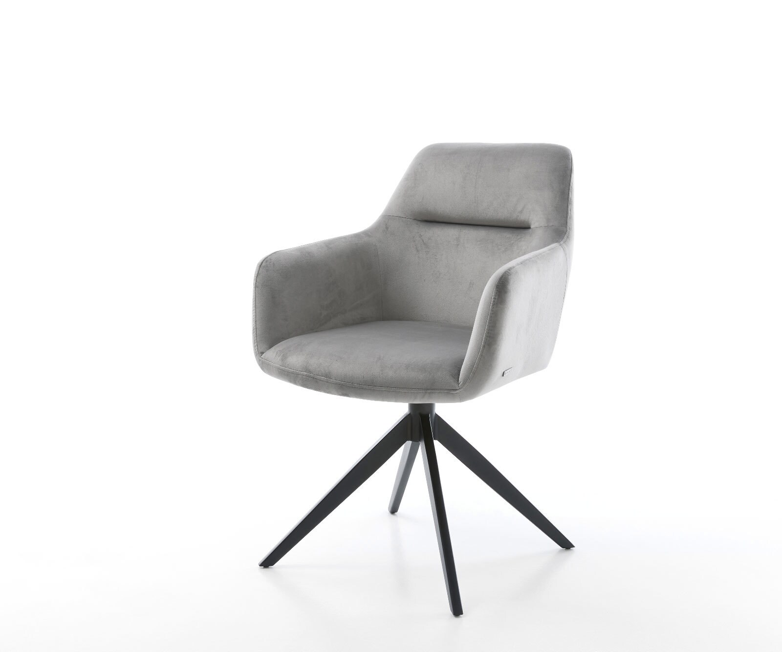 Drehstuhl Pejo-Flex Samt Grau Kreuzgestell breit Schwarz 360° drehbar Wippf günstig online kaufen