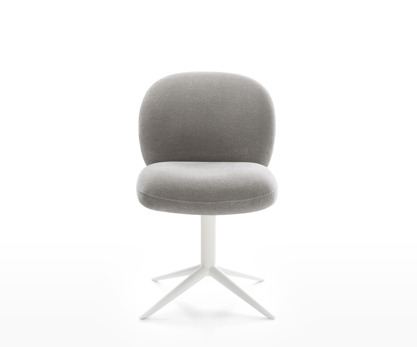 Drehstuhl Nube-Flex Strukturstoff Soft Grau Fußkreuz Weiß 360° drehbar Wippfunktion Taschenfederkern 1