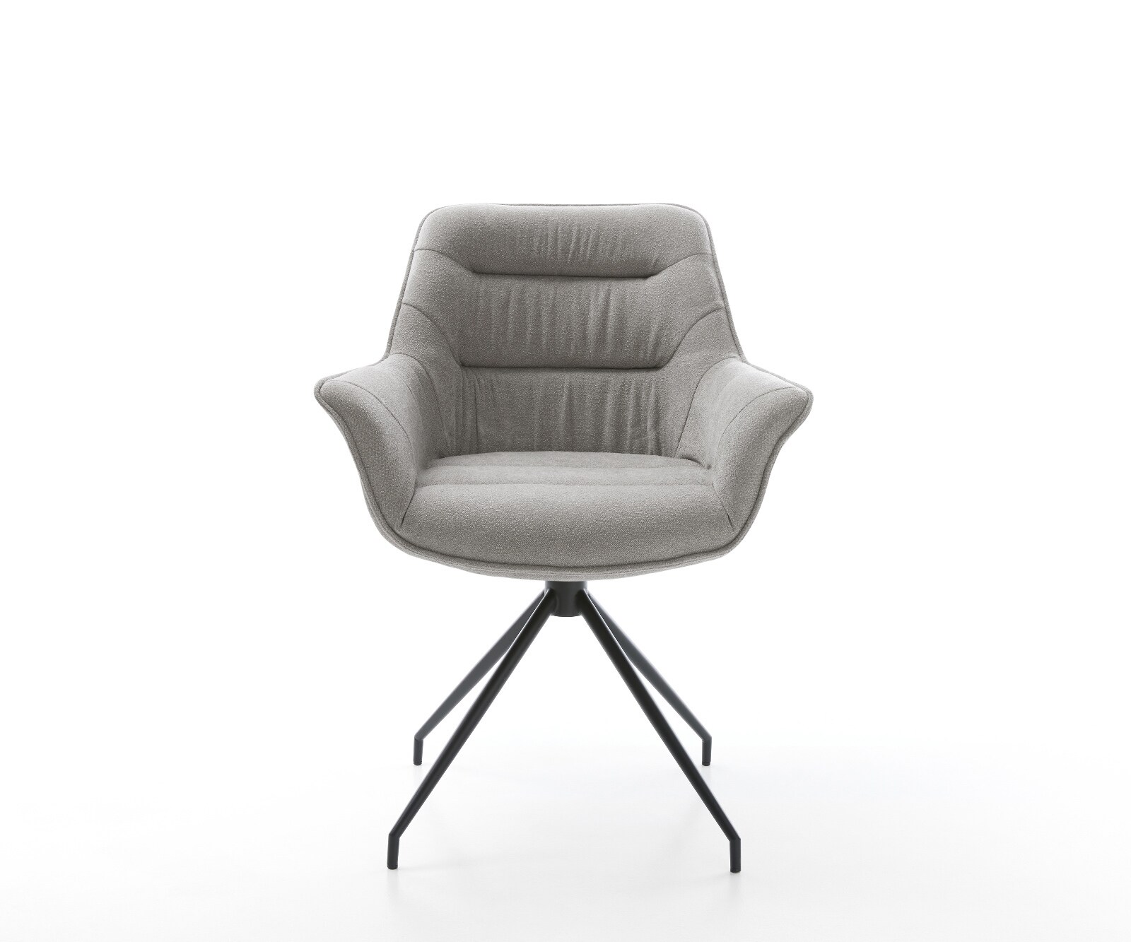Esszimmerstuhl Kaira-Flex Strukturstoff Soft Grau Kreuzgestell konisch Schwarz 2