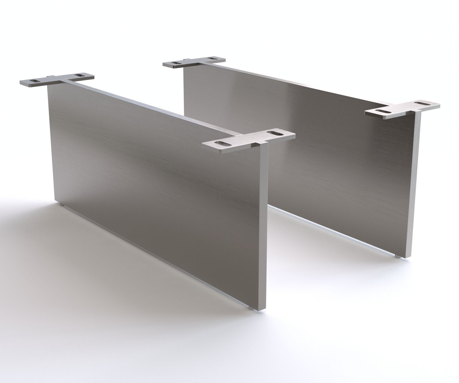 Fuß Schwebeoptik 20 cm Edelstahl gebürstet für Kastenmöbel der Tiefe 60cm (2er Set)