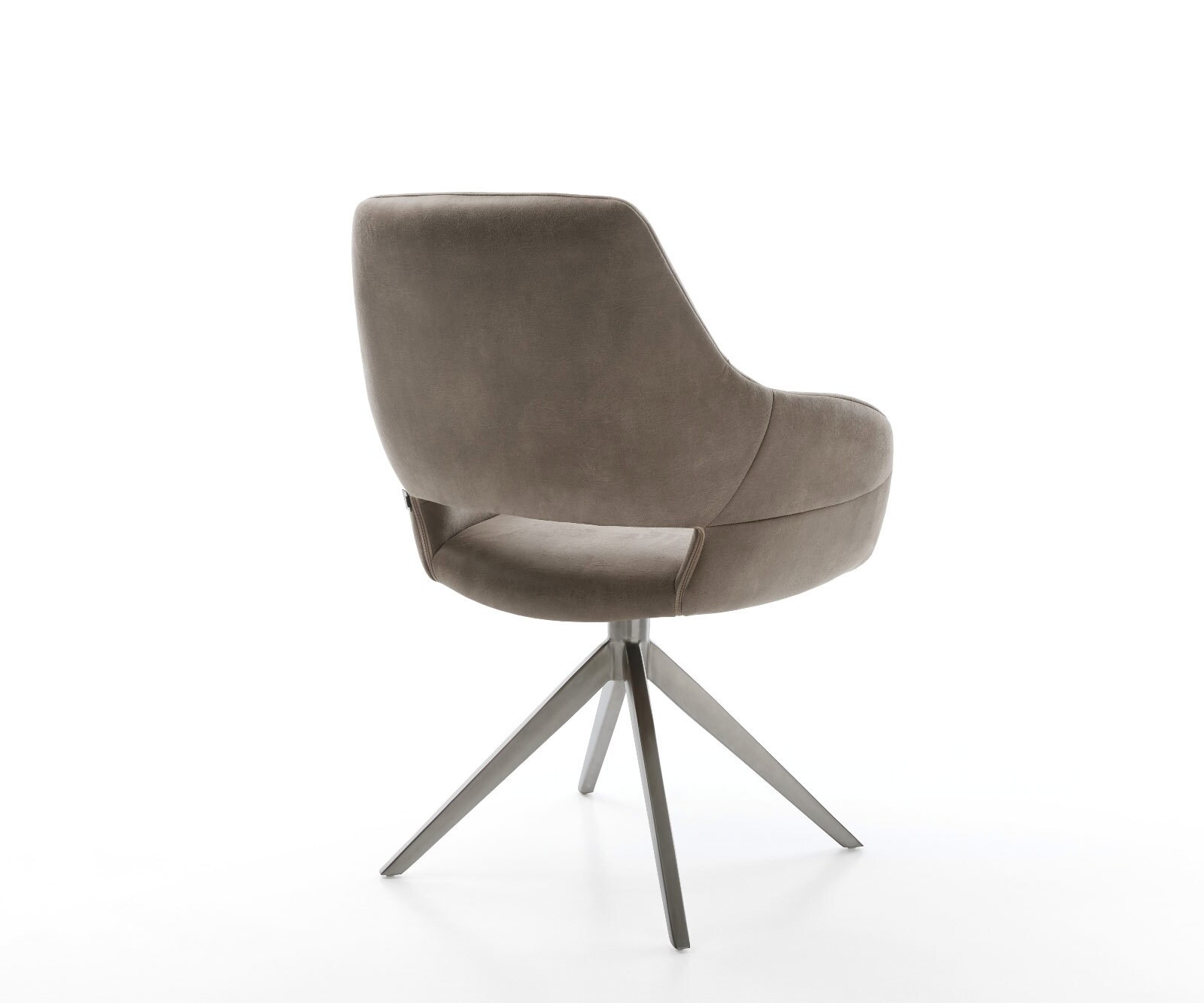 Drehstuhl Yago-Flex mit Armlehnen Mikrofaser Taupe Vintage Kreuzgestell breit Graphit 360° drehbar Wippfunktion Taschenfederkern 4