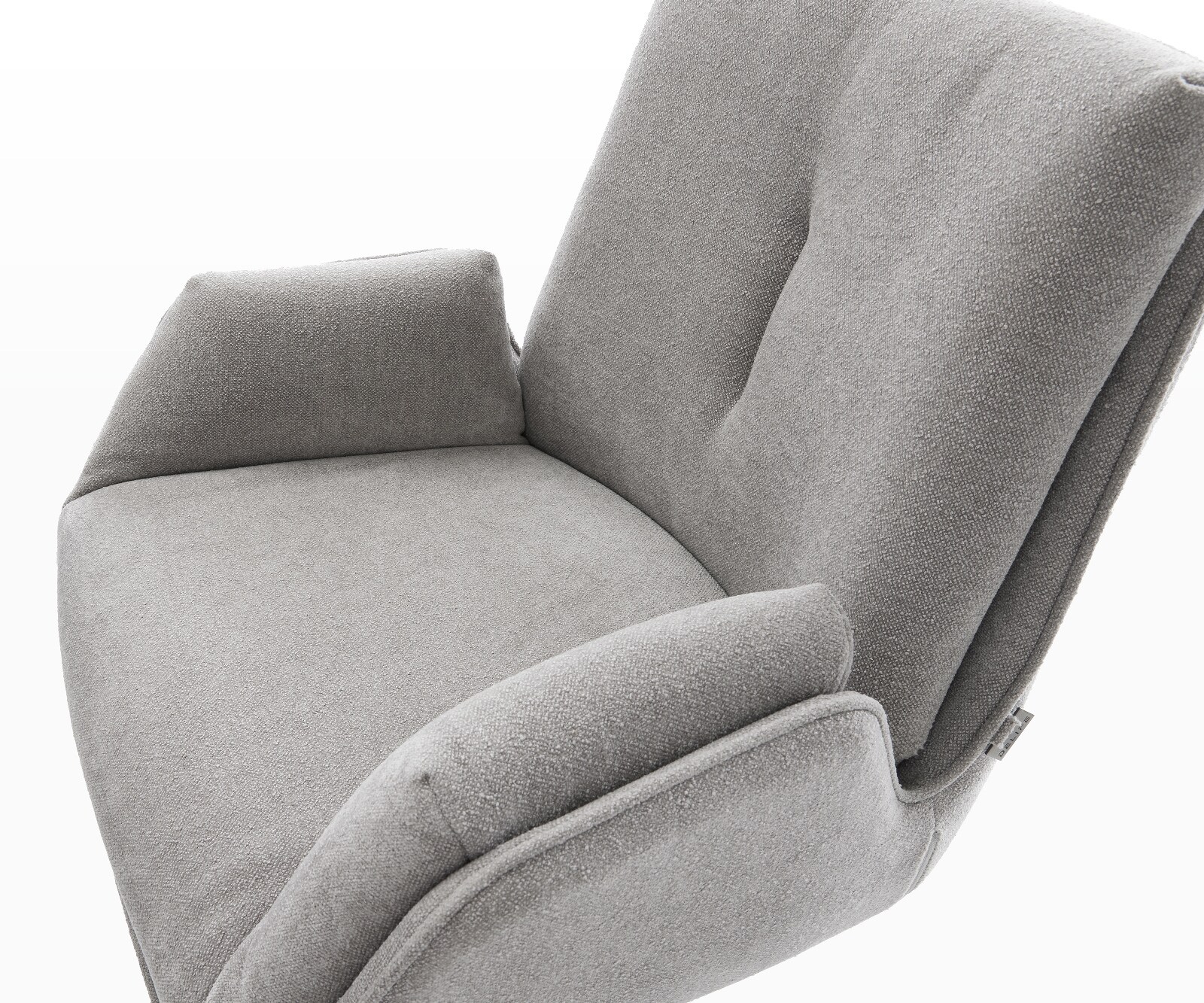 Barstuhl Clea-Flex Strukturstoff Soft Grau Kufengestell Edelstahl Taschenfederkern 4
