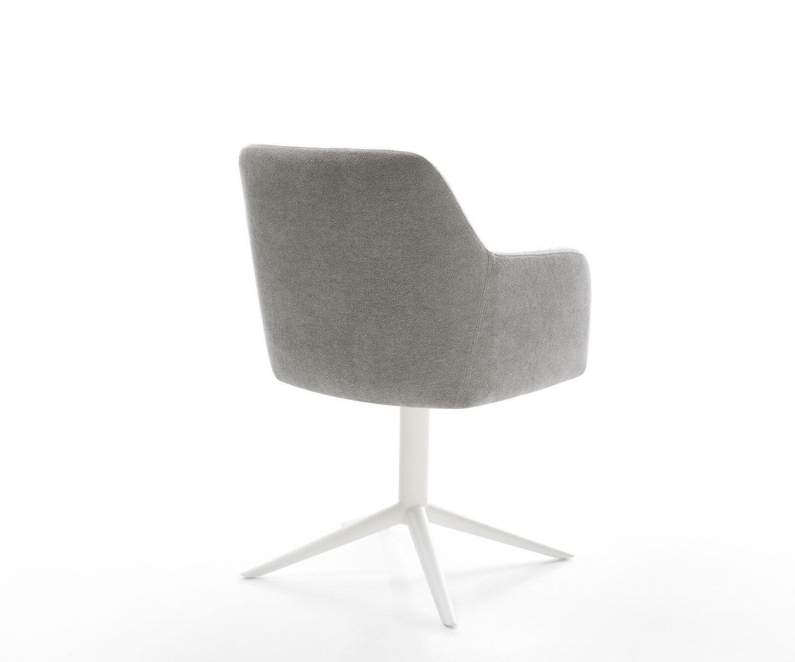 Drehstuhl Greg-Flex Strukturstoff Soft Grau Fußkreuz Weiß 360° drehbar Wippfunktion Taschenfederkern 5
