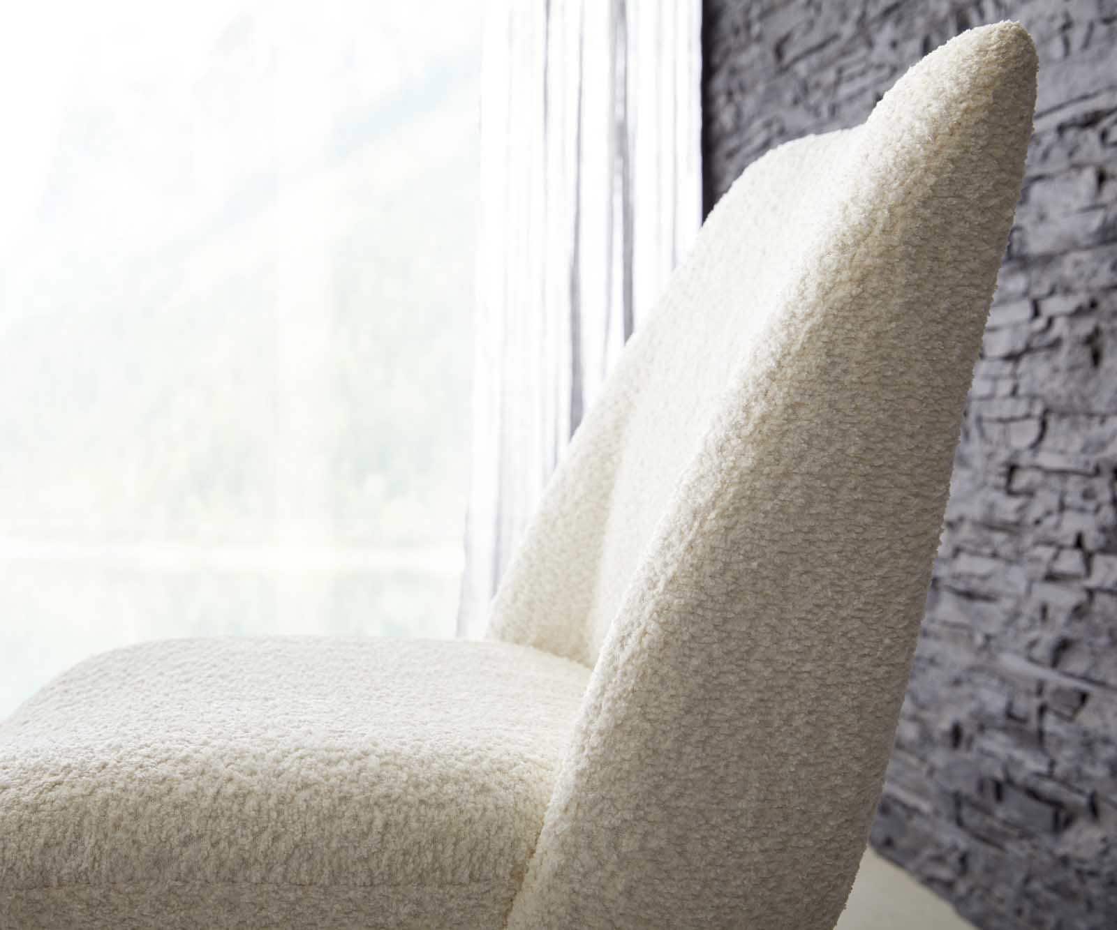 Drehstuhl Elso-Flex Bouclé Weiß Kreuzgestell breit Schwarz 360° drehbar Taschenfederkern 3 Drehstuhl Elso-Flex Bouclé Weiß Kreuzgestell breit Schwarz 360° drehbar Taschenfederkern 3