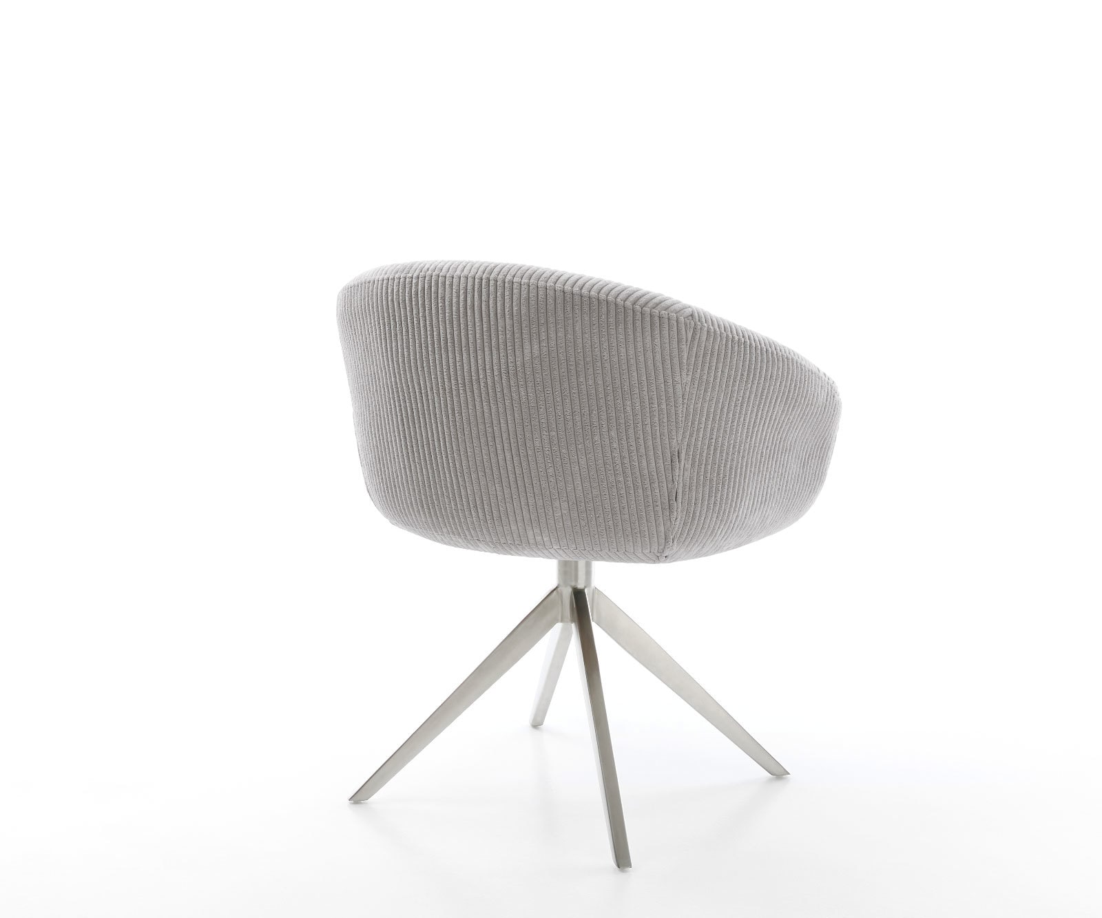 Drehstuhl Vinka-Flex mit Armlehnen Cord Silbergrau Kreuzgestell breit Edelstahl 360° drehbar Wippfunktion Taschenfederkern 4 Drehstuhl Vinka-Flex mit Armlehnen Cord Silbergrau Kreuzgestell breit Edelstahl 360° drehbar Wippfunktion Taschenfederkern 4