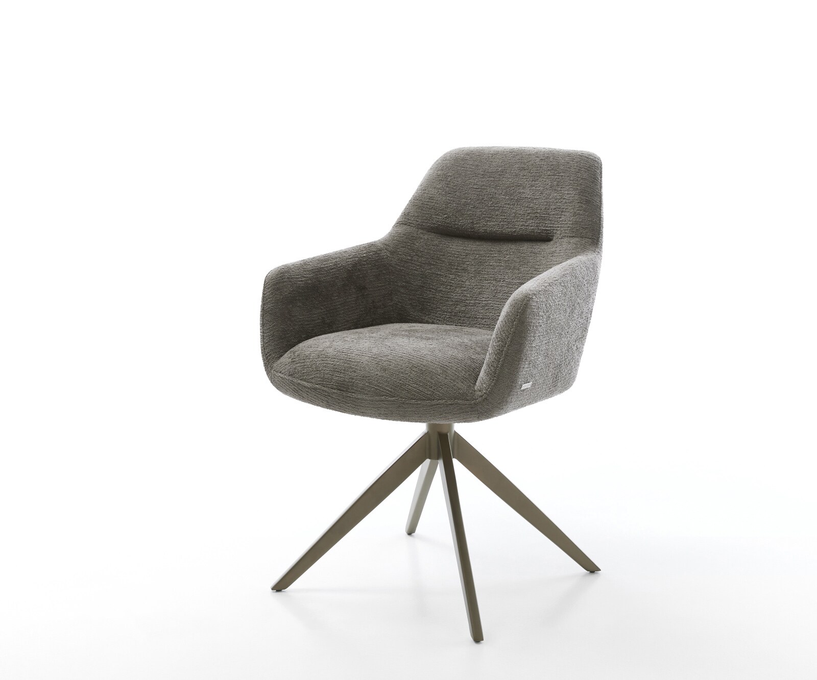 Drehstuhl Pejo-Flex Bouclé Soft Schlamm Kreuzgestell breit Effektfinish Tit günstig online kaufen