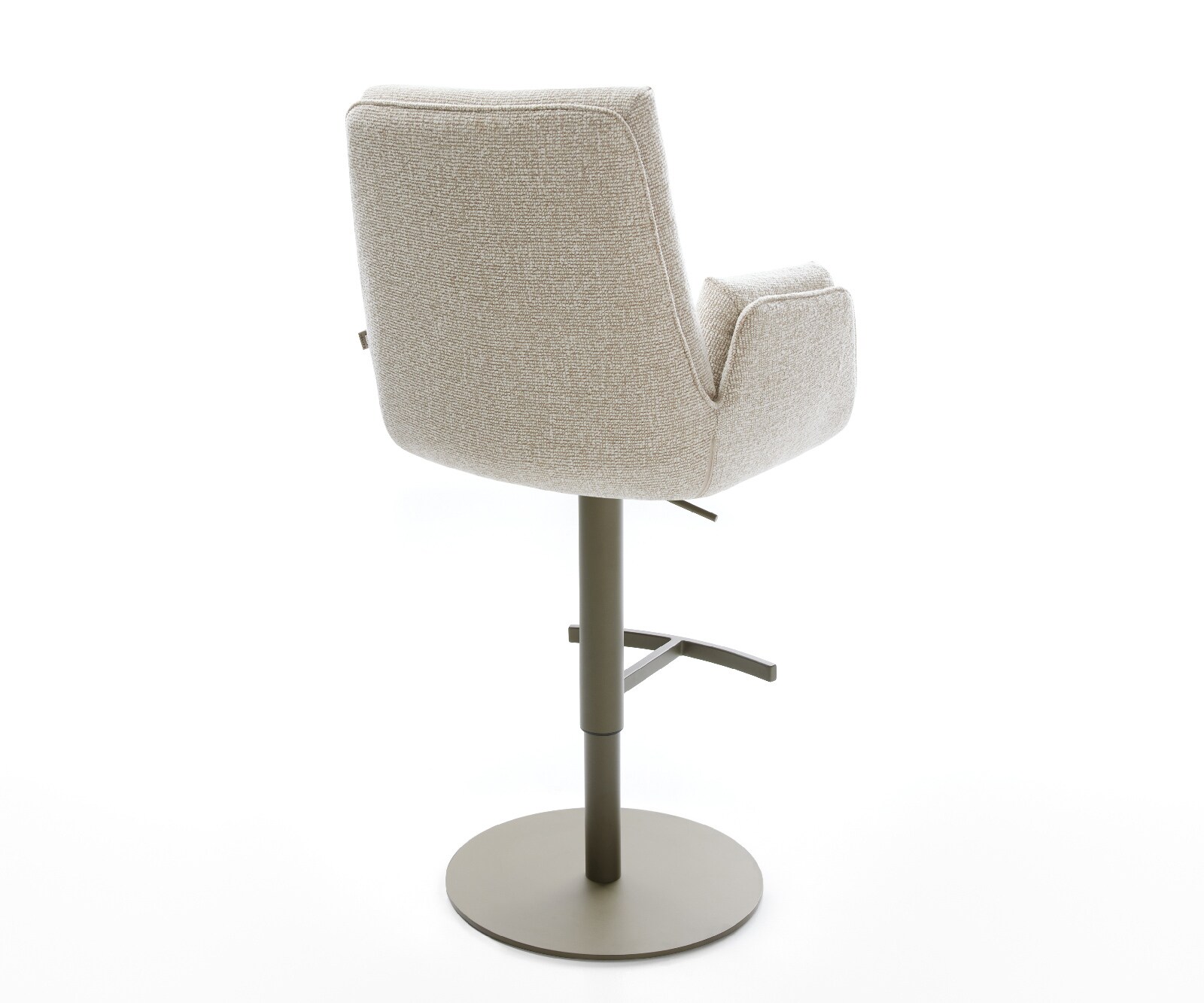Barstuhl Clea-Flex Webstoff Soft Beige Drehfuß höhenverstellbar Metall Titanfarben 4