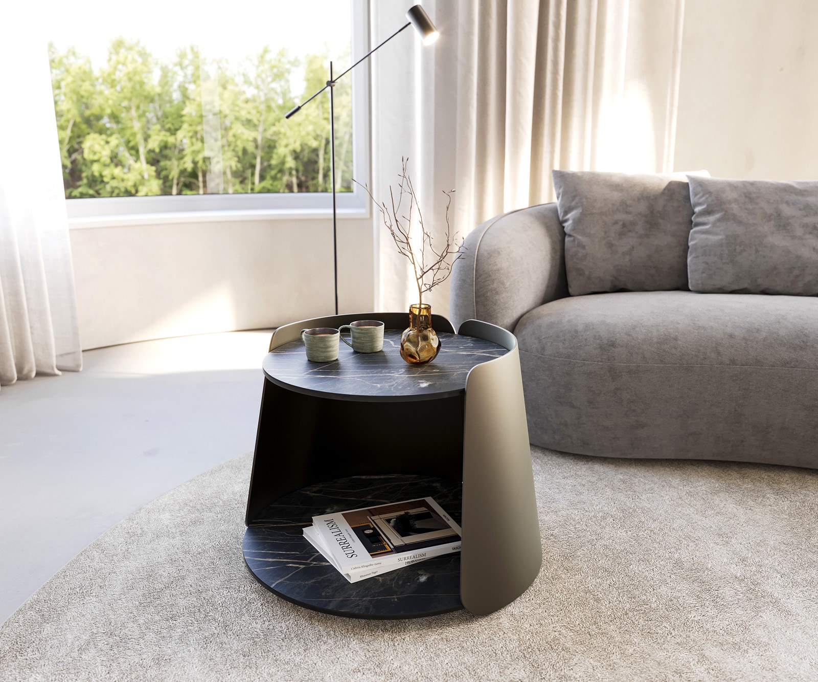 Couchtisch Daban 59x59 cm Keramik Laminam®Noir Desir Braun Gestell Metall Titanfarbig 1 Couchtisch Daban 59x59 cm Keramik Laminam®Noir Desir Braun Gestell Metall Titanfarbig 1