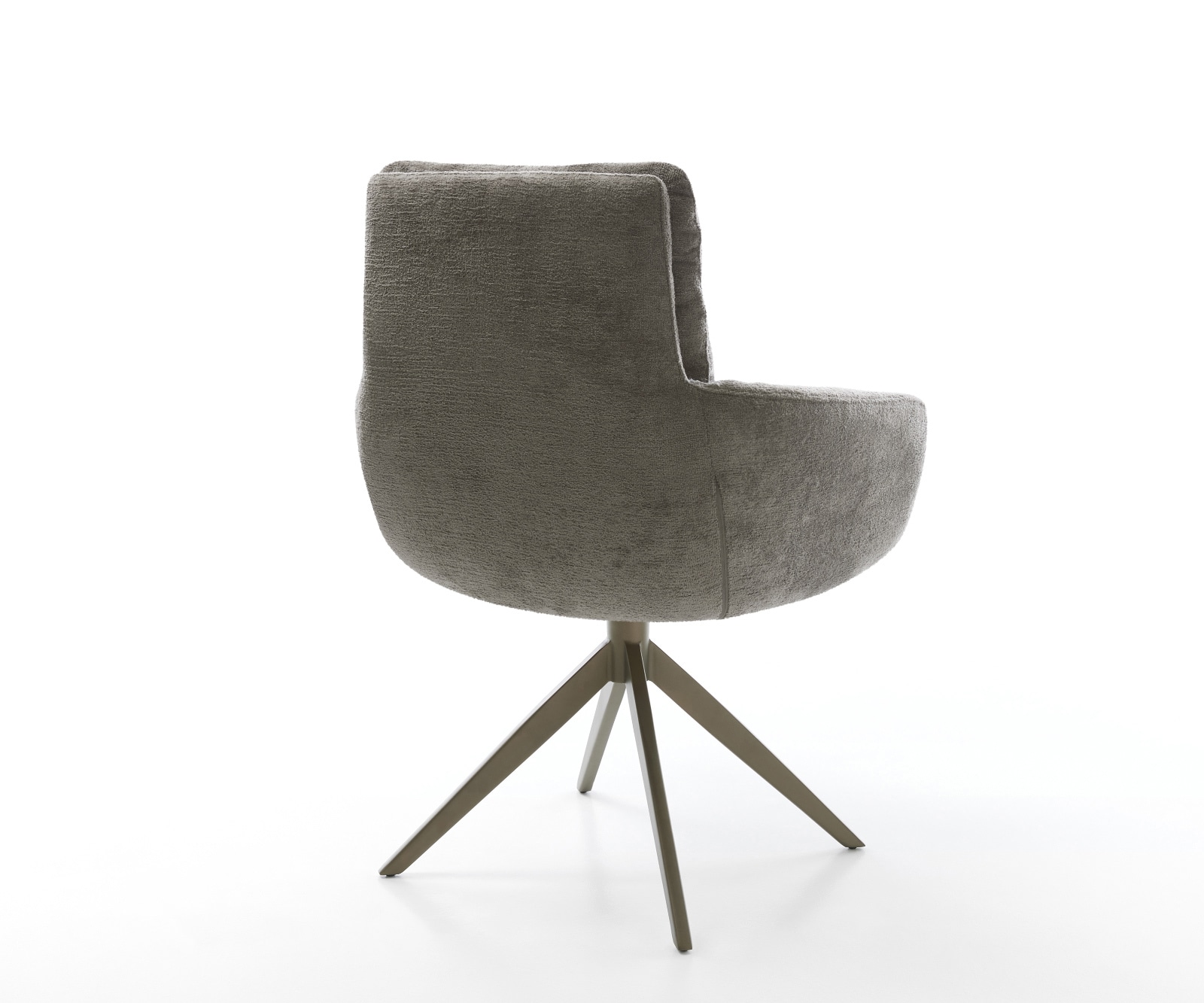 Drehstuhl Abelia-Flex mit Armlehnen Bouclé Soft Schlamm Kreuzgestell breit Effektfinish Titan 360° drehbar Wippfunktion 5