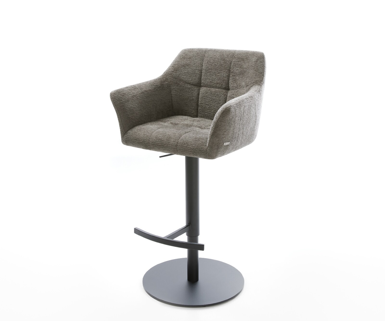 Barstuhl Yulo-Flex Bouclé Soft Schlamm Drehfuß höhenverstellbar Metall Schwarz 1