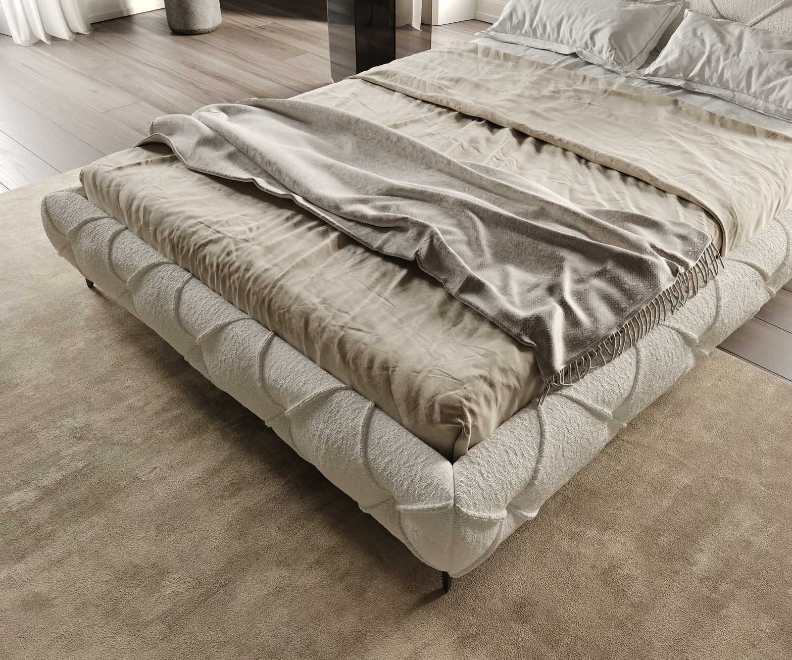 Polsterbettgestell Nayara 140x200 cm Bouclé Creme-Weiß 5