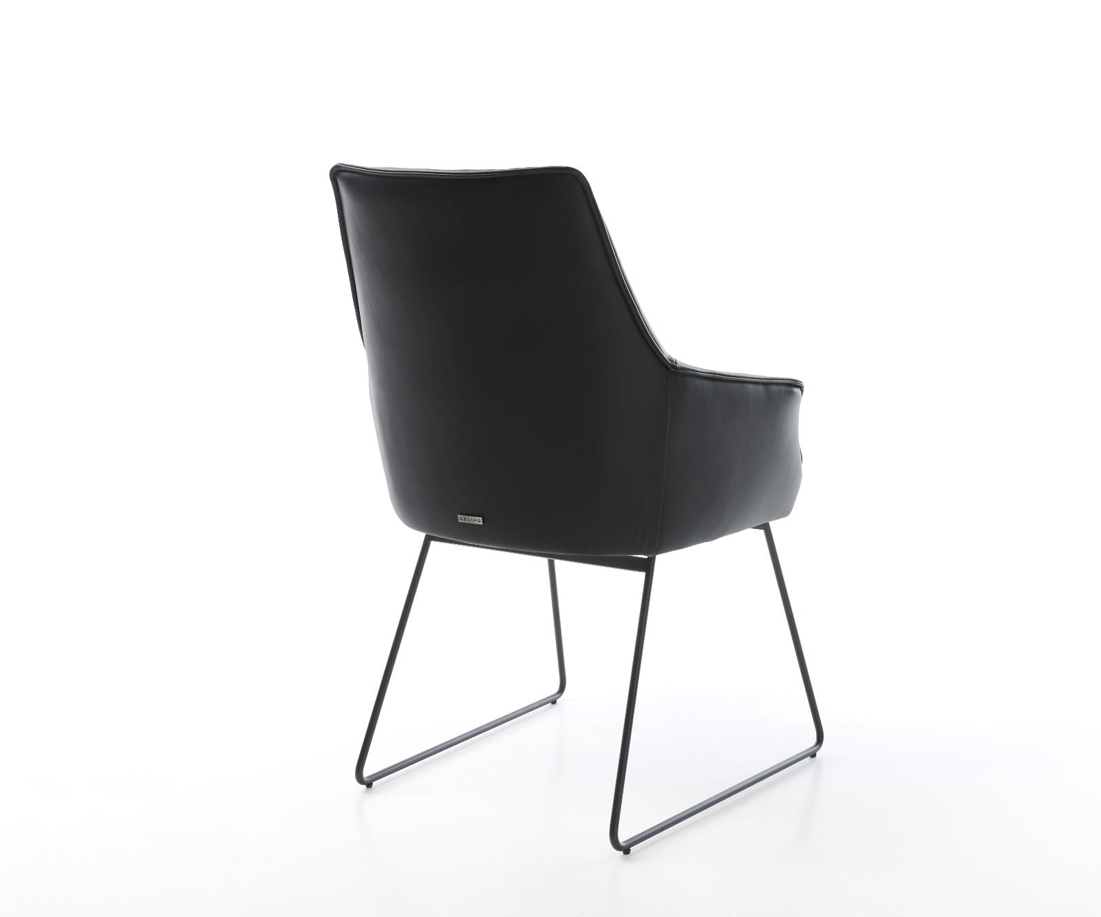 Esszimmerstuhl Alja-Flex mit Armlehnen Echt-Leder Schwarz Kufengestell Schwarz Taschenfederkern 4 Esszimmerstuhl Alja-Flex mit Armlehnen Echt-Leder Schwarz Kufengestell Schwarz Taschenfederkern 4