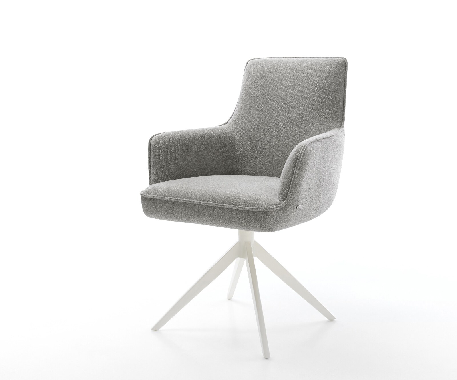 Drehstuhl Heira-Flex mit Armlehnen Strukturstoff Soft Grau Kreuzgestell bre günstig online kaufen