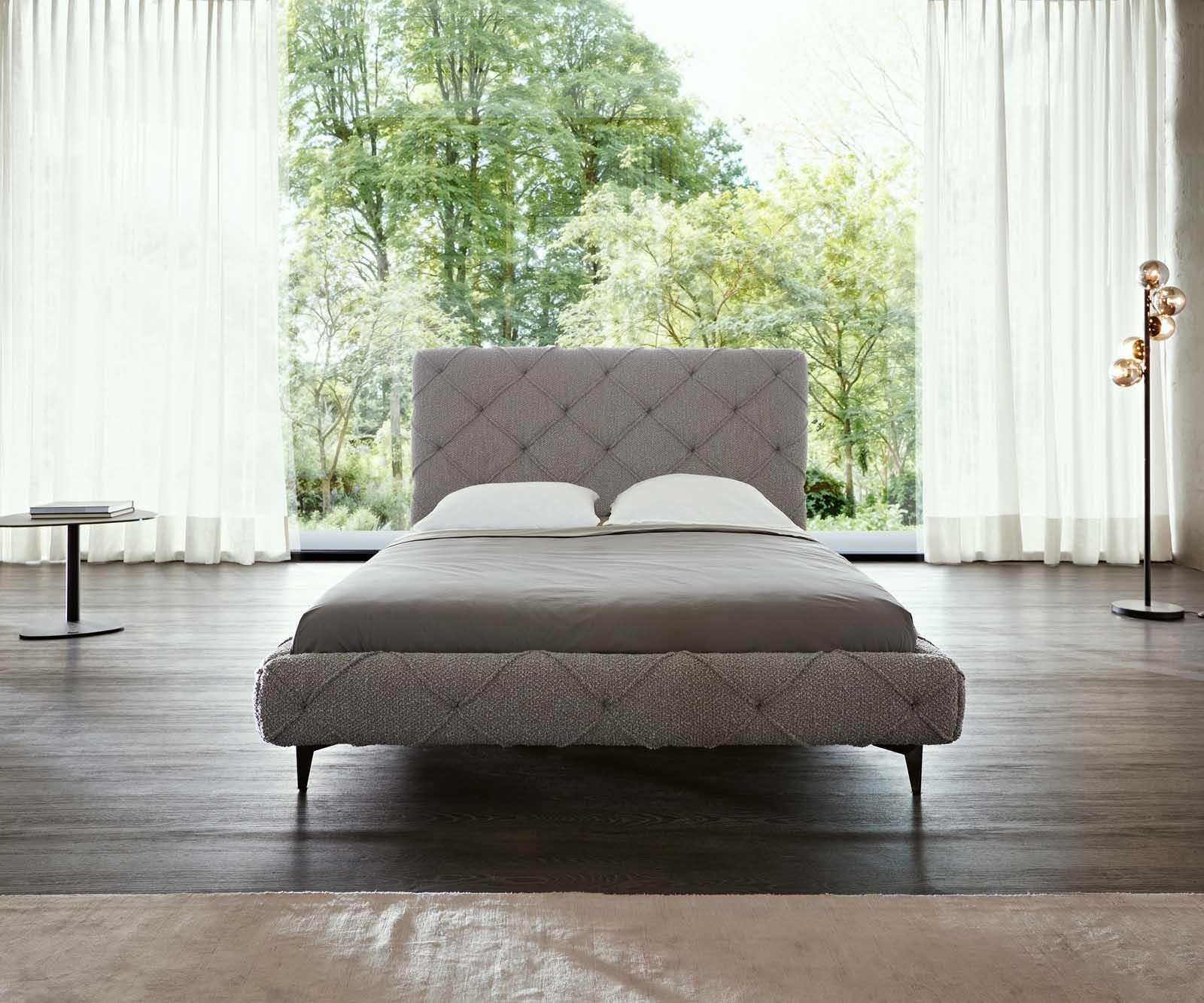 Polsterbettgestell Nayara 140x200 cm Bouclé Silbergrau 4
