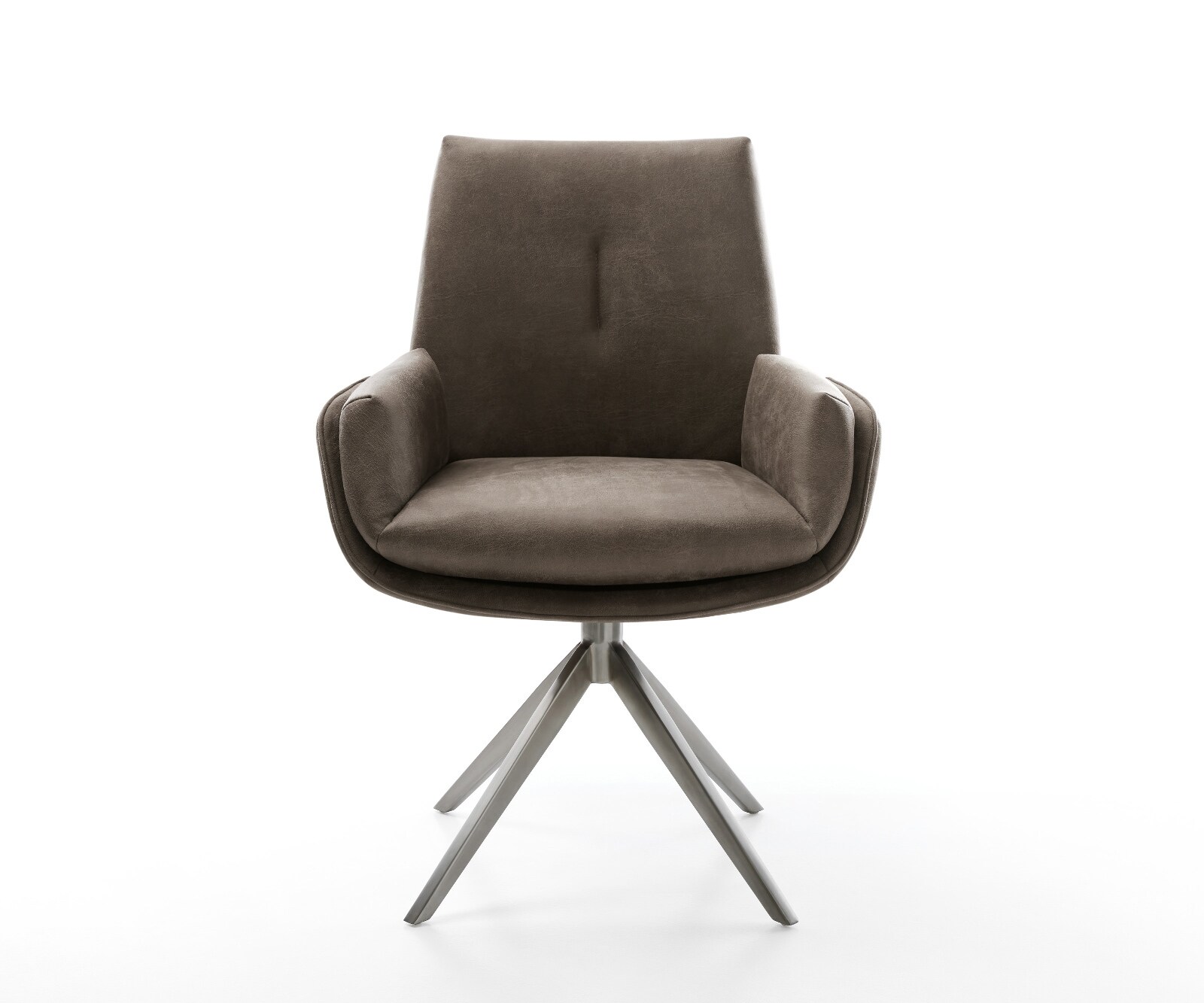 Drehstuhl Clea-Flex Mikrofaser Taupe Vintage Kreuzgestell breit Graphit 360° drehbar Wippfunktion 2