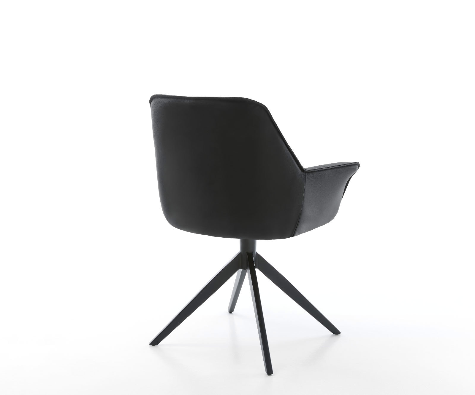 Esszimmerstuhl Kaira-Flex Echt-Leder Schwarz Kreuzgestell breit Schwarz 4 Esszimmerstuhl Kaira-Flex Echt-Leder Schwarz Kreuzgestell breit Schwarz 4