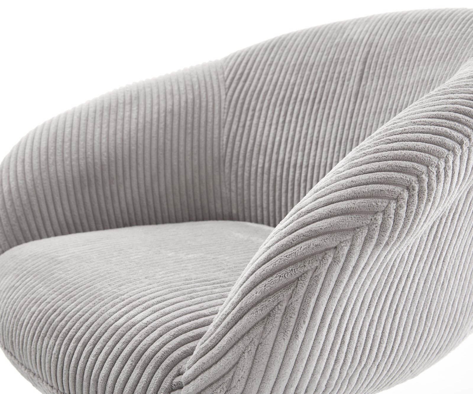 Freischwinger Vinka-Flex mit Armlehnen Cord Silbergrau Freischwinger flach Effektfinish Titan Taschenfederkern 4