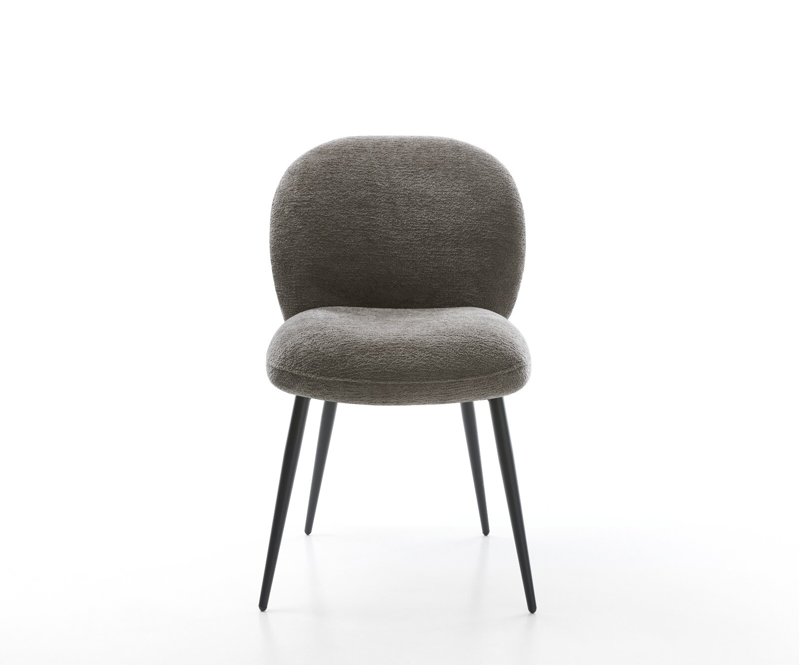 Esszimmerstuhl Nube-Flex Bouclé Soft Schlamm 4-Fuß konisch Schwarz Taschenfederkern 1