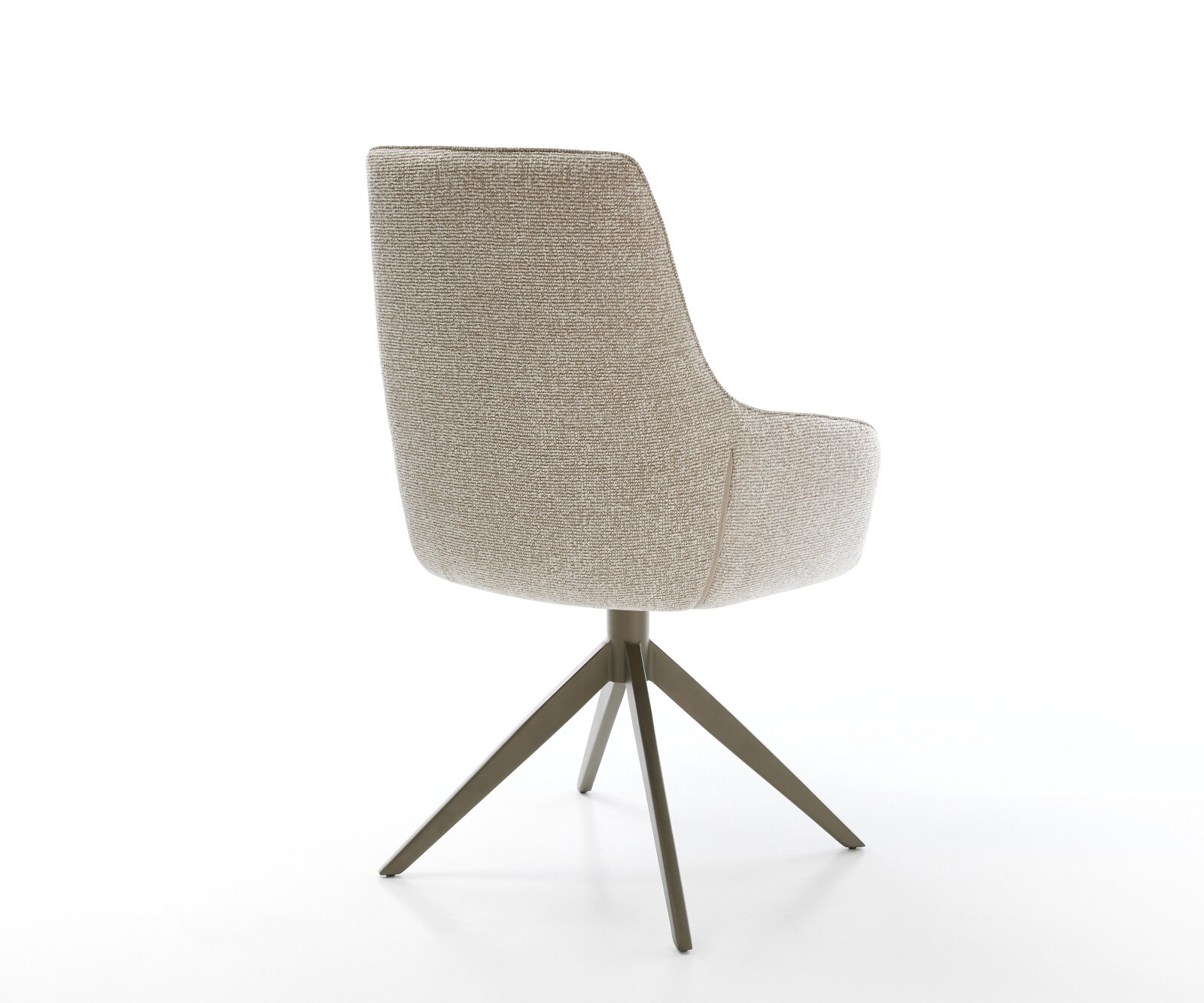 Drehstuhl Zelia-Flex mit Armlehnen Webstoff Soft Beige Kreuzgestell breit Effektfinish Titan 360° drehbar Wippfunktion Taschenfederkern 4