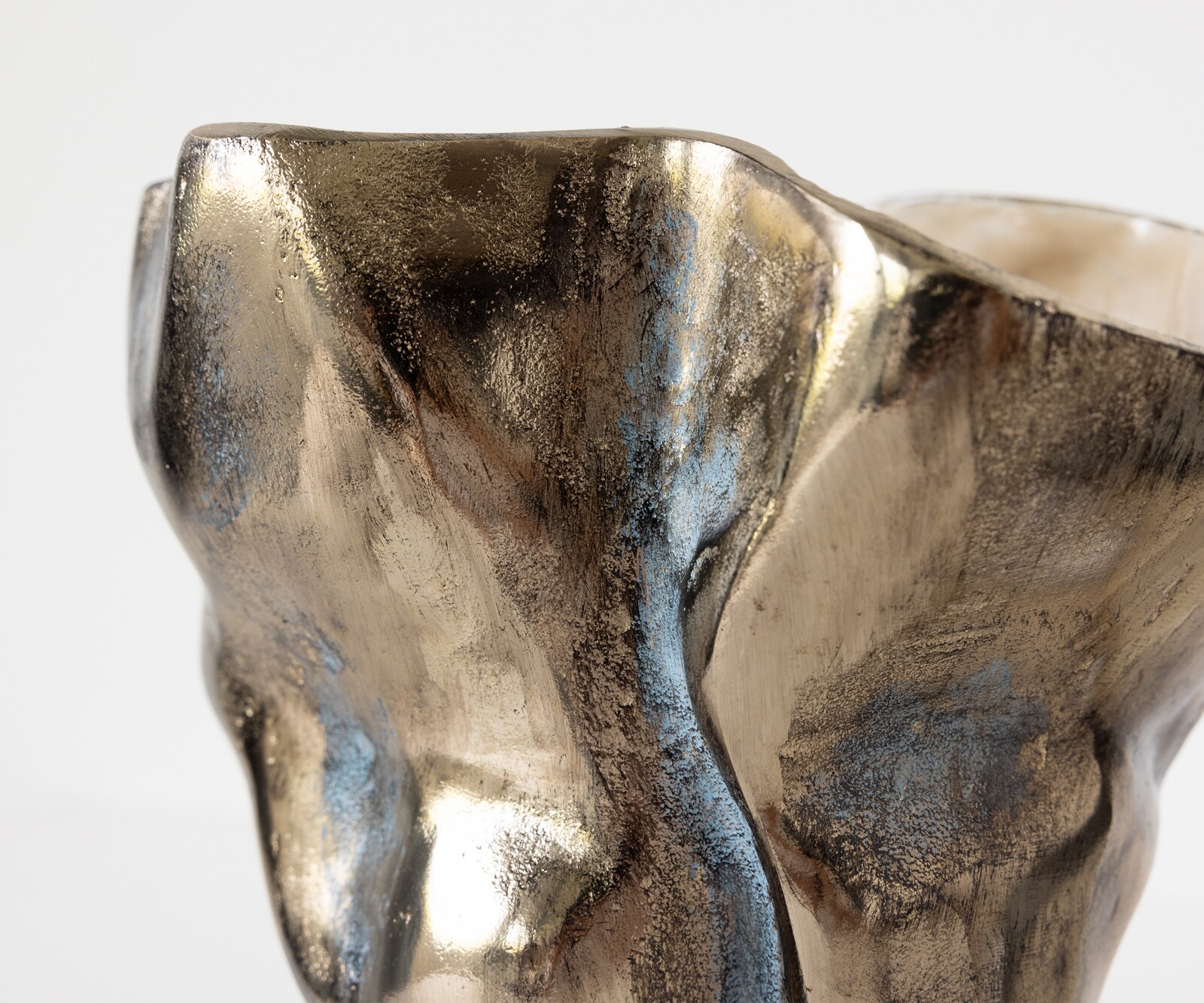 Vase Mimoro B28 x T24 x H38 cm Aluminium Laguna Antica Handgemacht 3