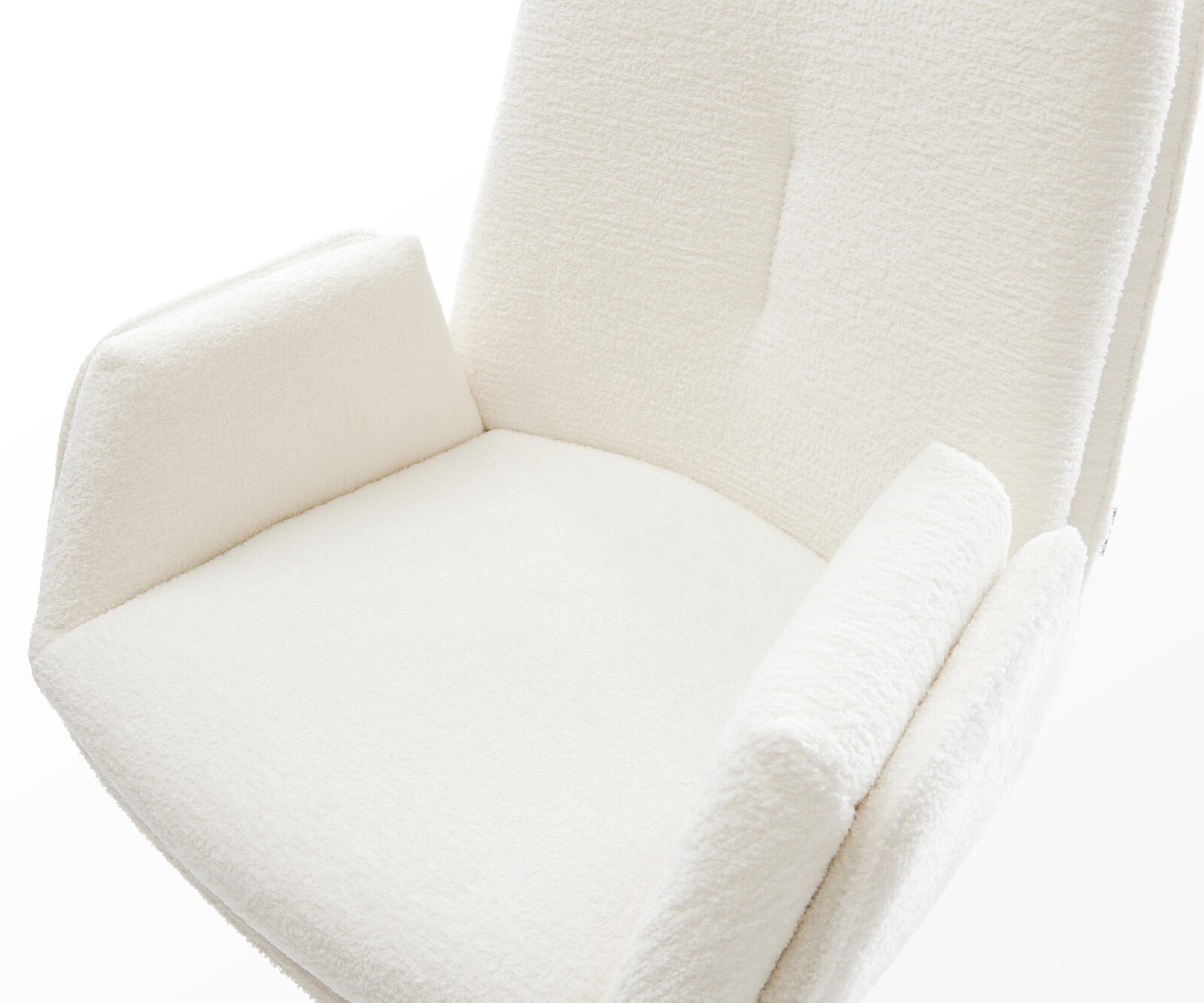 Barstuhl Clea-Flex Bouclé Soft Beige Drehfuß höhenverstellbar Metall Schwarz 4
