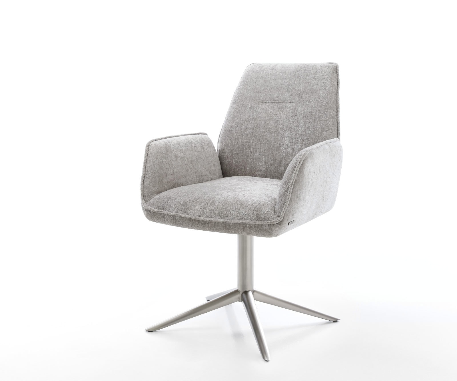 Drehstuhl Zoa-Flex Chenille Silbergrau Fußkreuz Edelstahl 360° drehbar Wippfunktion Taschenfederkern Drehstuhl Zoa-Flex Chenille Silbergrau Fußkreuz Edelstahl 360° drehbar Wippfunktion Taschenfederkern