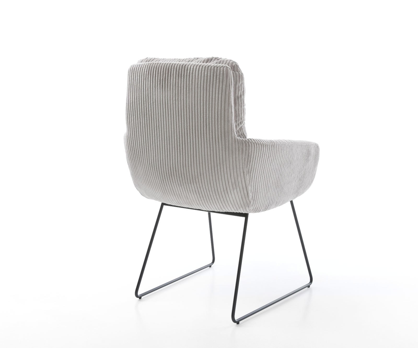 Esszimmerstuhl Abelia-Flex mit Armlehnen Cord Silbergrau Kufengestell Schwarz 4 Esszimmerstuhl Abelia-Flex mit Armlehnen Cord Silbergrau Kufengestell Schwarz 4
