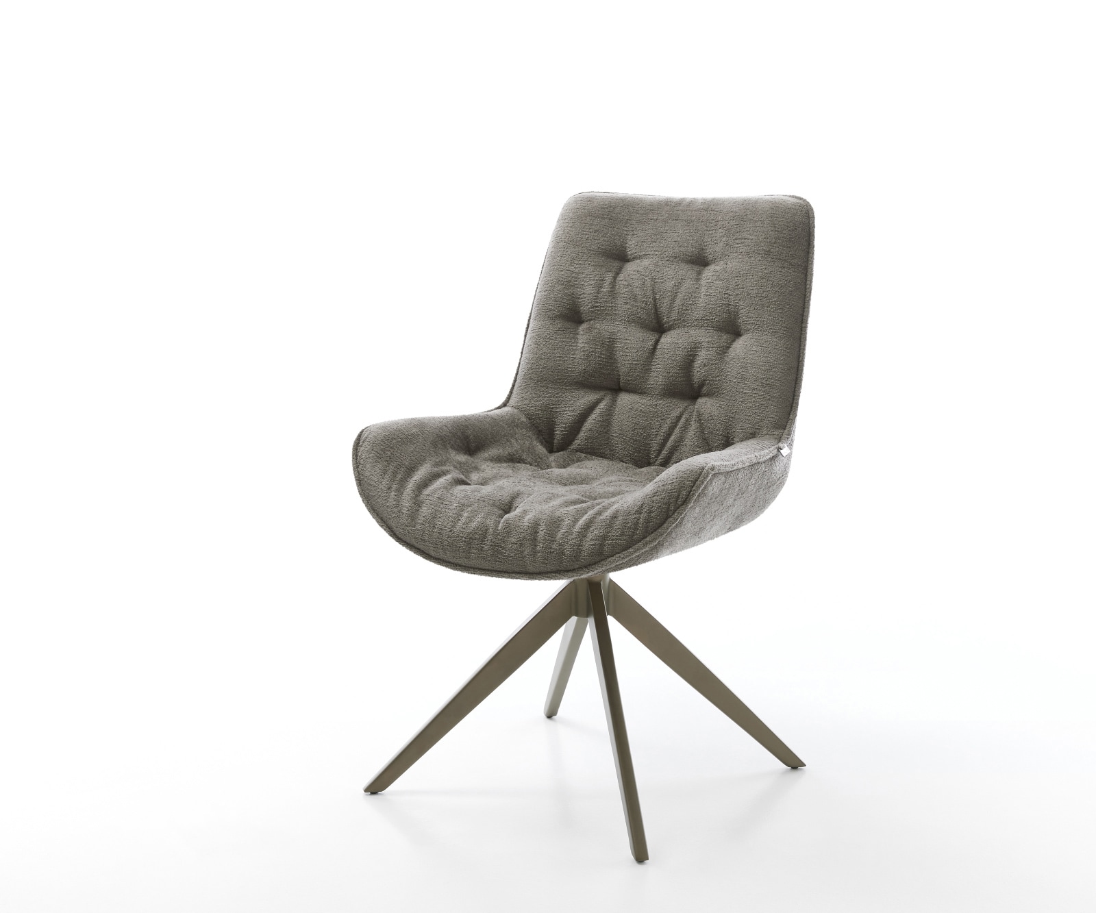 Drehstuhl Taimi-Flex Bouclé Soft Schlamm Kreuzgestell breit Effektfinish Titan 360° drehbar Wippfunktion