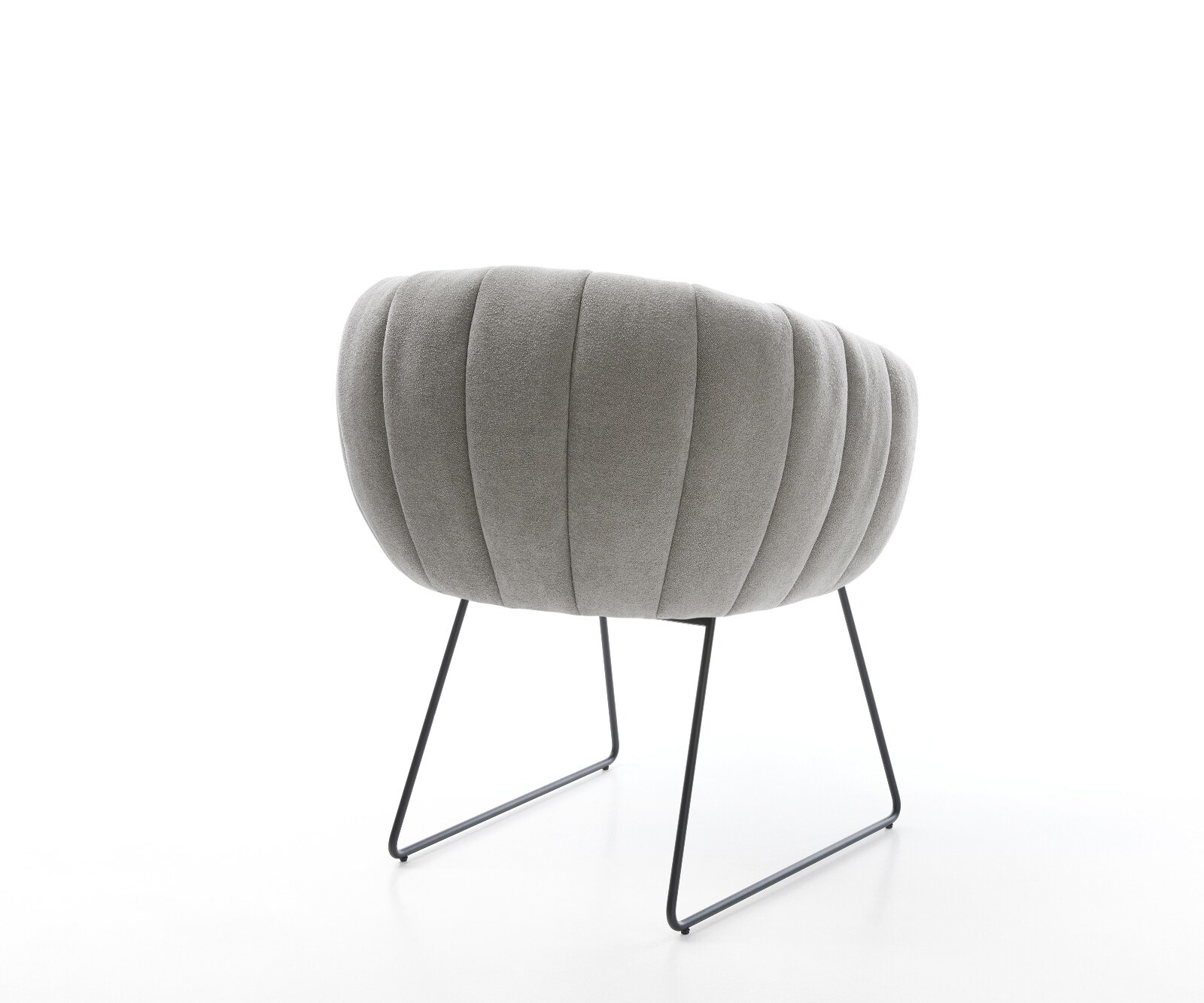 Esszimmerstuhl Jada-Flex Strukturstoff Soft Grau Kufengestell Schwarz Taschenfederkern 4