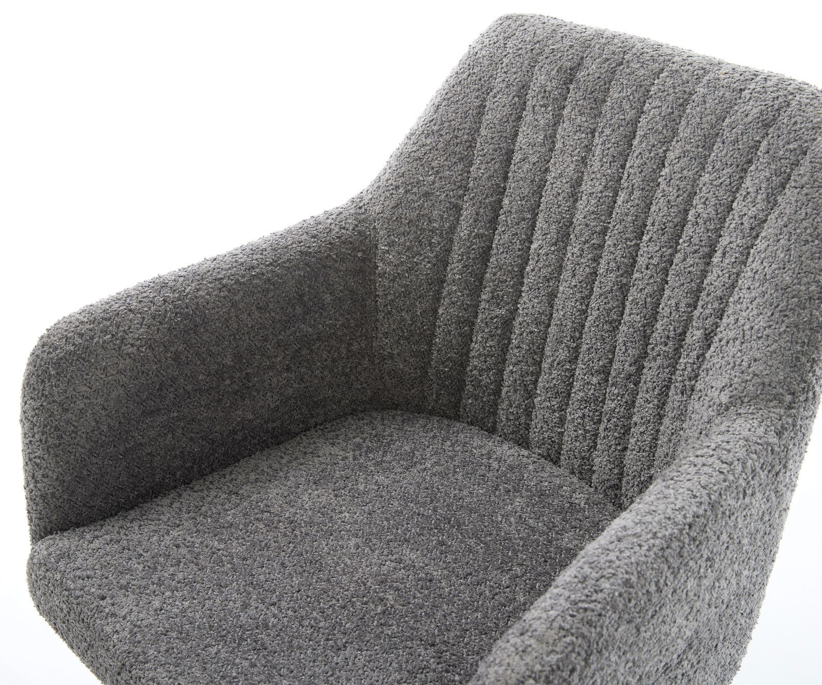 Drehstuhl Pejo-Flex Bouclé Grau Fußkreuz Graphit 360° drehbar Wippfunktion Taschenfederkern 4