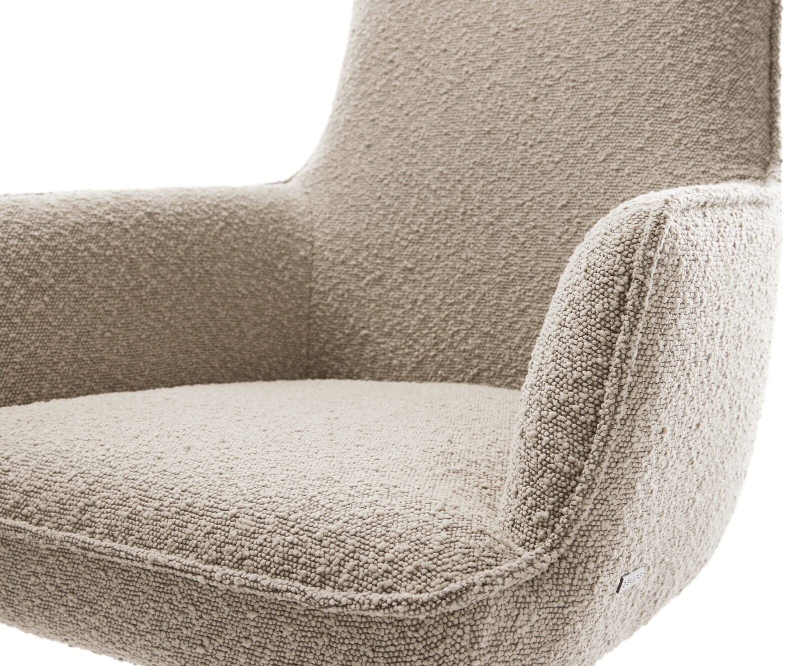 Drehstuhl Heira-Flex mit Armlehnen Bouclé Schlamm Kreuzgestell breit Effektfinish Titan 360° drehbar Wippfunktion Taschenfederkern 3