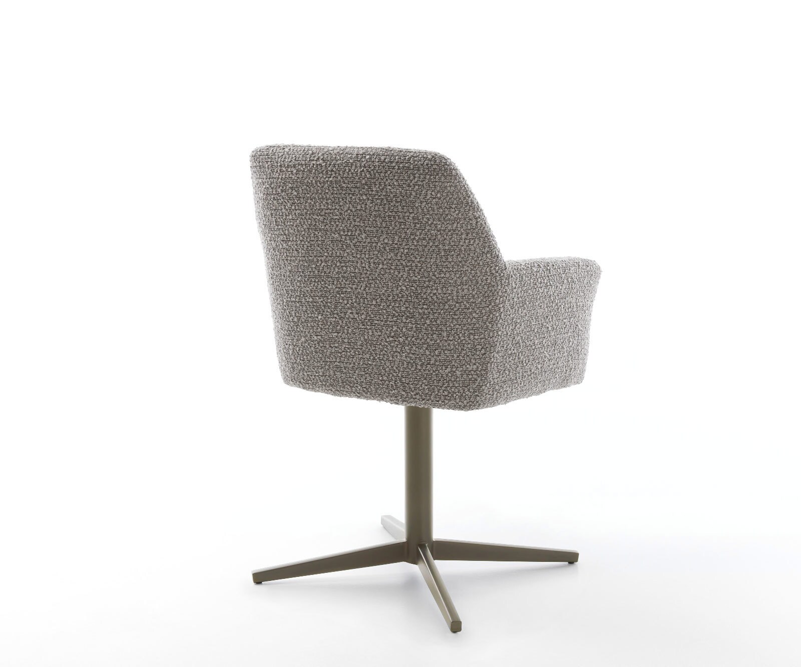 Drehstuhl Xana-Flex mit Armlehnen Bouclé Silbergrau Fußkreuz Effektfinish Titan 360° drehbar Taschenfederkern 4