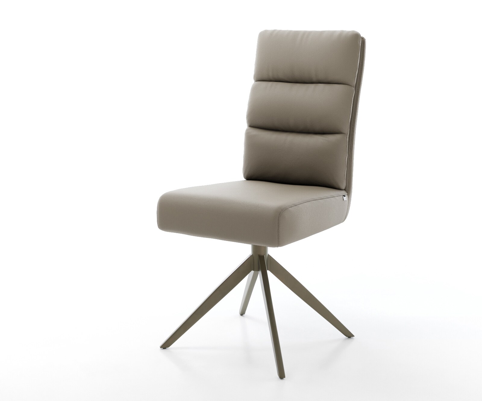 Drehstuhl Pela-Flex Echt-Leder Schlamm Kreuzgestell breit Effektfinish Titan 360° drehbar Wippfunktion Taschenfederkern