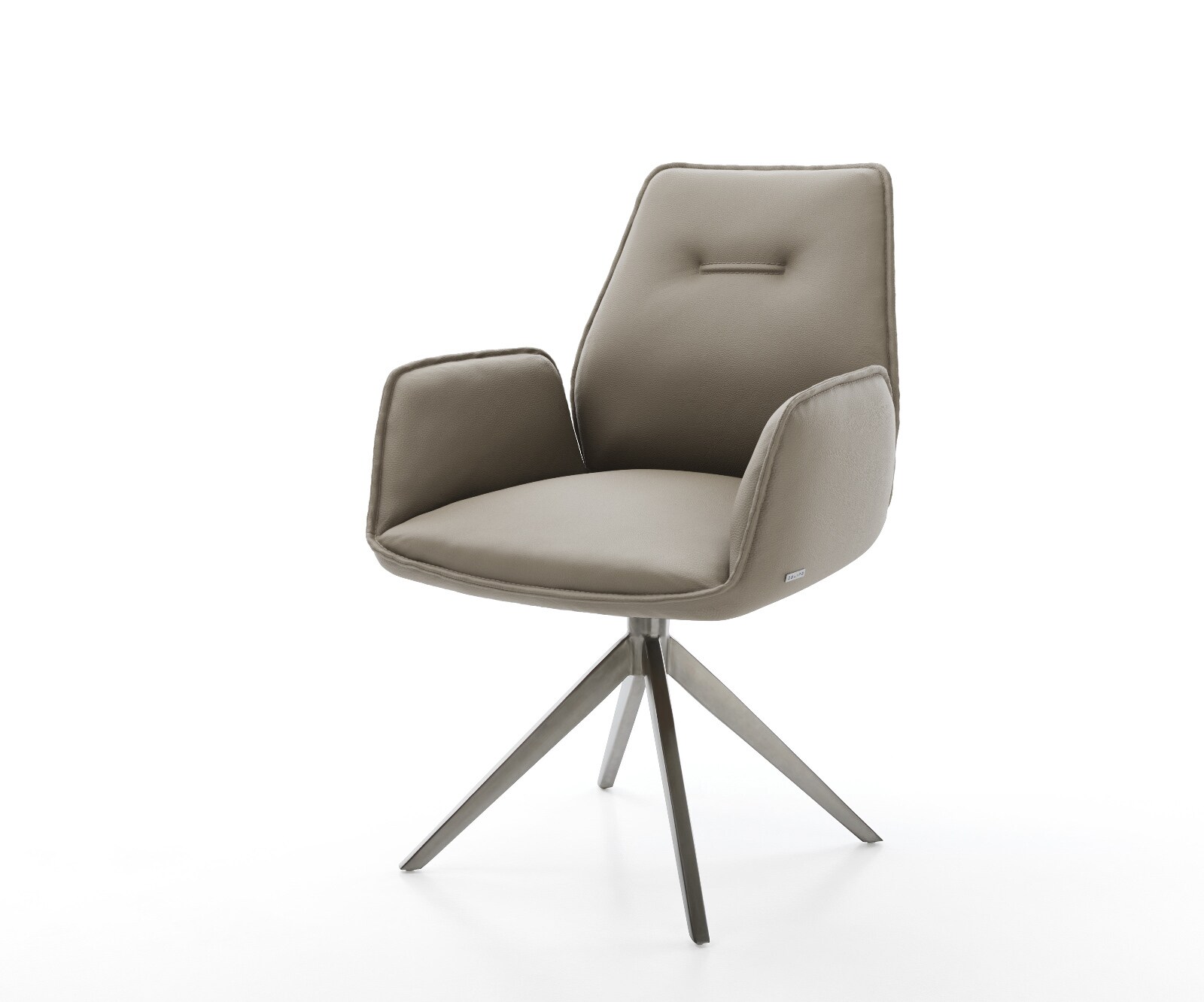 Chaise-pivotante Zoa-Flex cuir de vache couleur boue pied croisé large grafiete pivotement sur 360° fonction bascule
