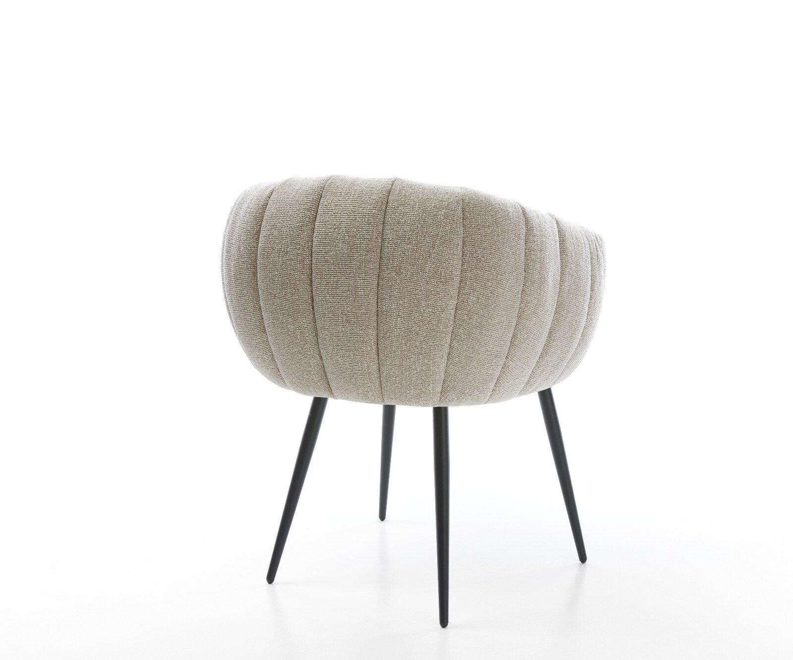 Esszimmerstuhl Jada-Flex Webstoff Soft Beige 4-Fuß konisch Schwarz Taschenfederkern 5