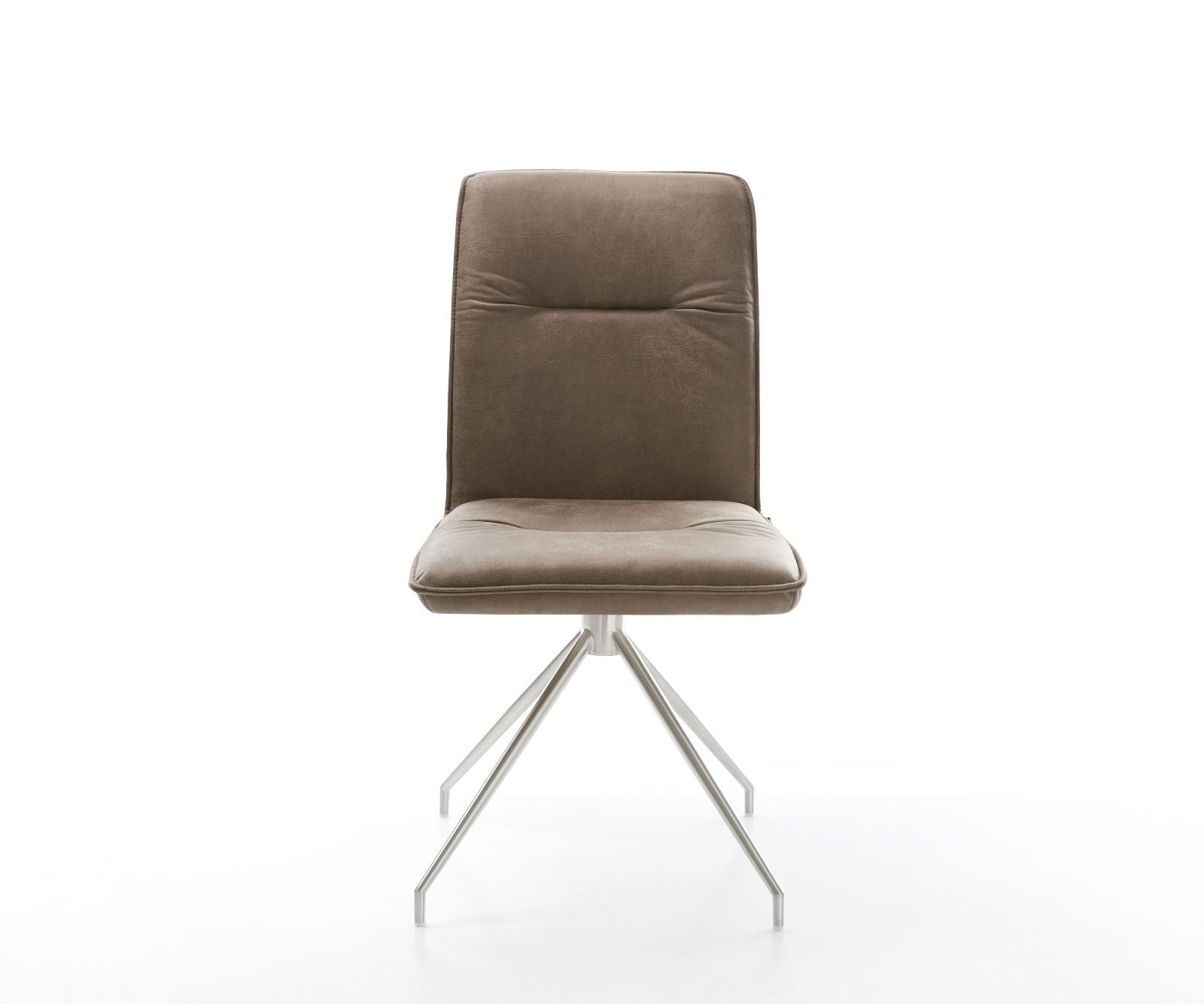 Esszimmerstuhl Vinjo-Flex Mikrofaser Taupe Vintage Kreuzgestell konisch Edelstahl 1 Esszimmerstuhl Vinjo-Flex Mikrofaser Taupe Vintage Kreuzgestell konisch Edelstahl 1