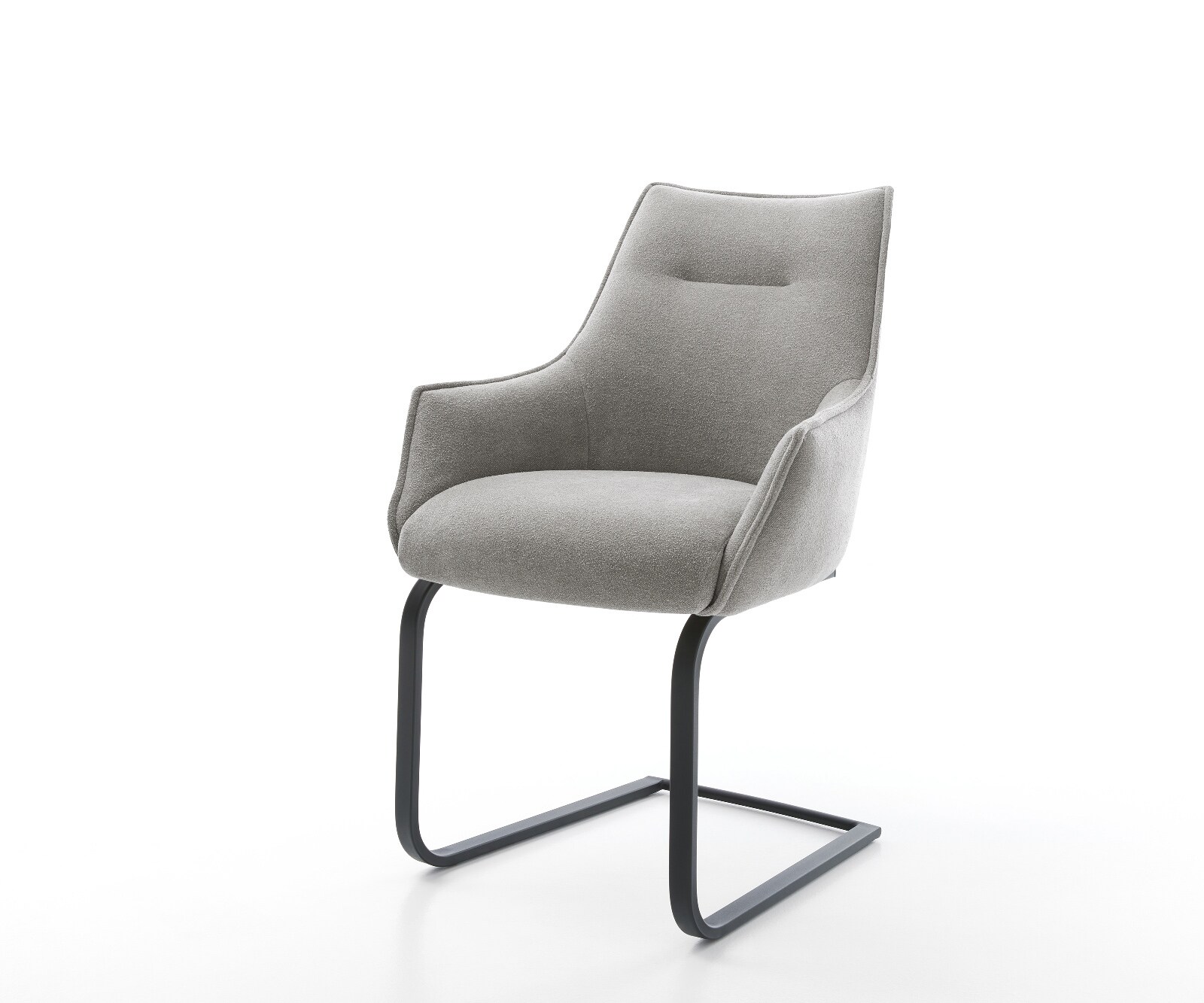 Freischwinger Alja-Flex mit Armlehnen Strukturstoff Soft Grau Freischwinger günstig online kaufen