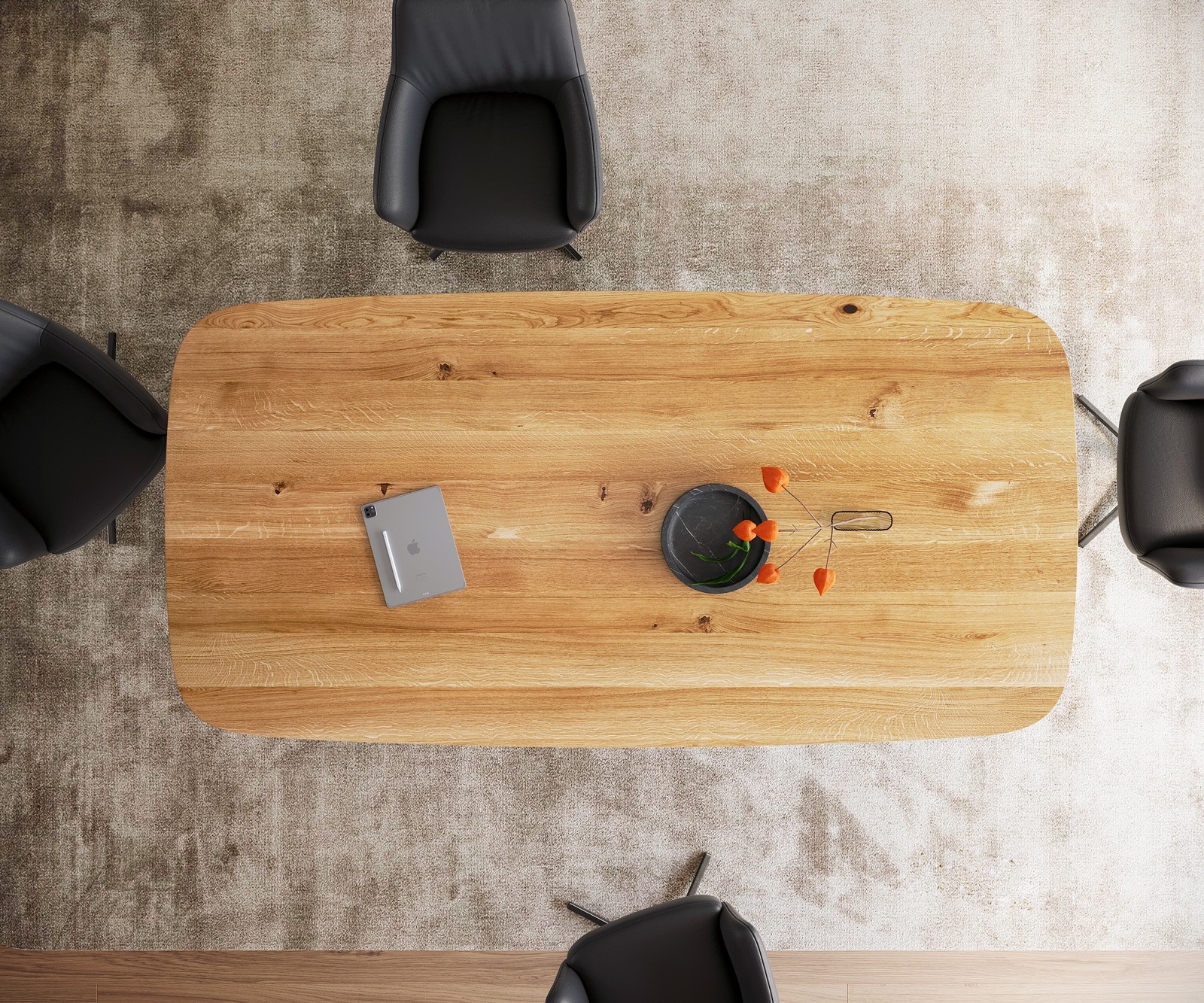 Esstisch Edge Boot 240x120x2,5-3 Eiche Natur Zenthara kantig Metall Schwarz Schweizer Kante 3 Esstisch Edge Boot 240x120x2,5-3 Eiche Natur Zenthara kantig Metall Schwarz Schweizer Kante 3