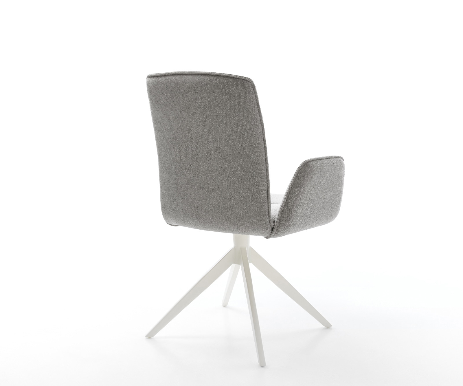 Drehstuhl Vinja-Flex Strukturstoff Soft Grau Kreuzgestell breit Weiß 360° drehbar Wippfunktion 5
