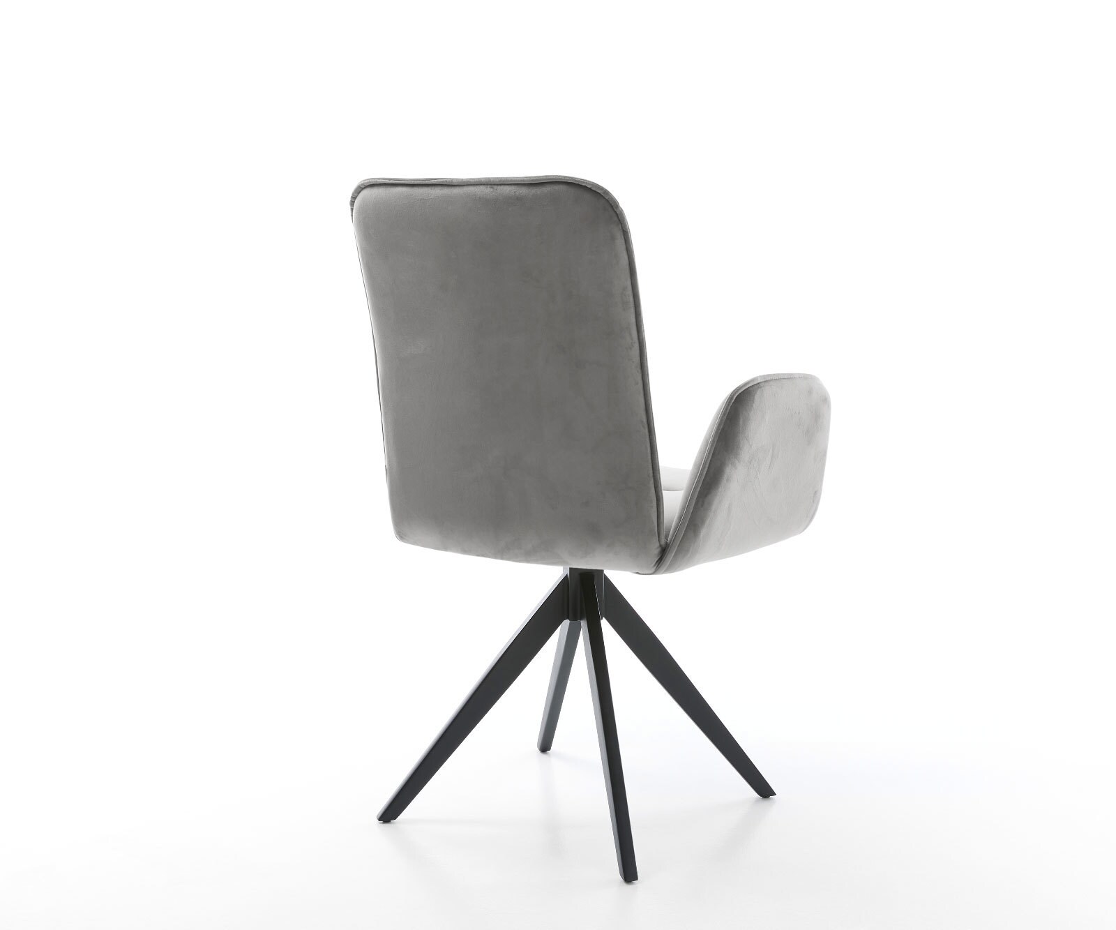 Esszimmerstuhl Vinja-Flex Samt Grau Kreuzgestell kantig Schwarz 4 Esszimmerstuhl Vinja-Flex Samt Grau Kreuzgestell kantig Schwarz 4