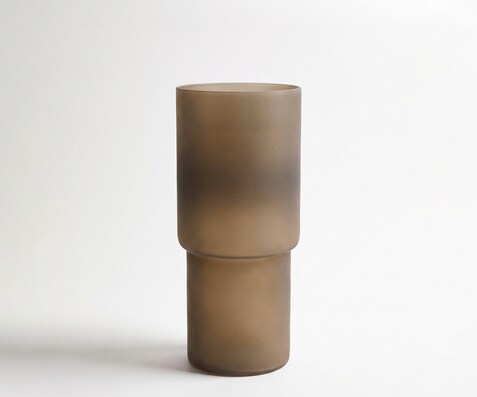 Vase Columna B18 x T18 x H40 cm Glas Aurum Mundgeblasen