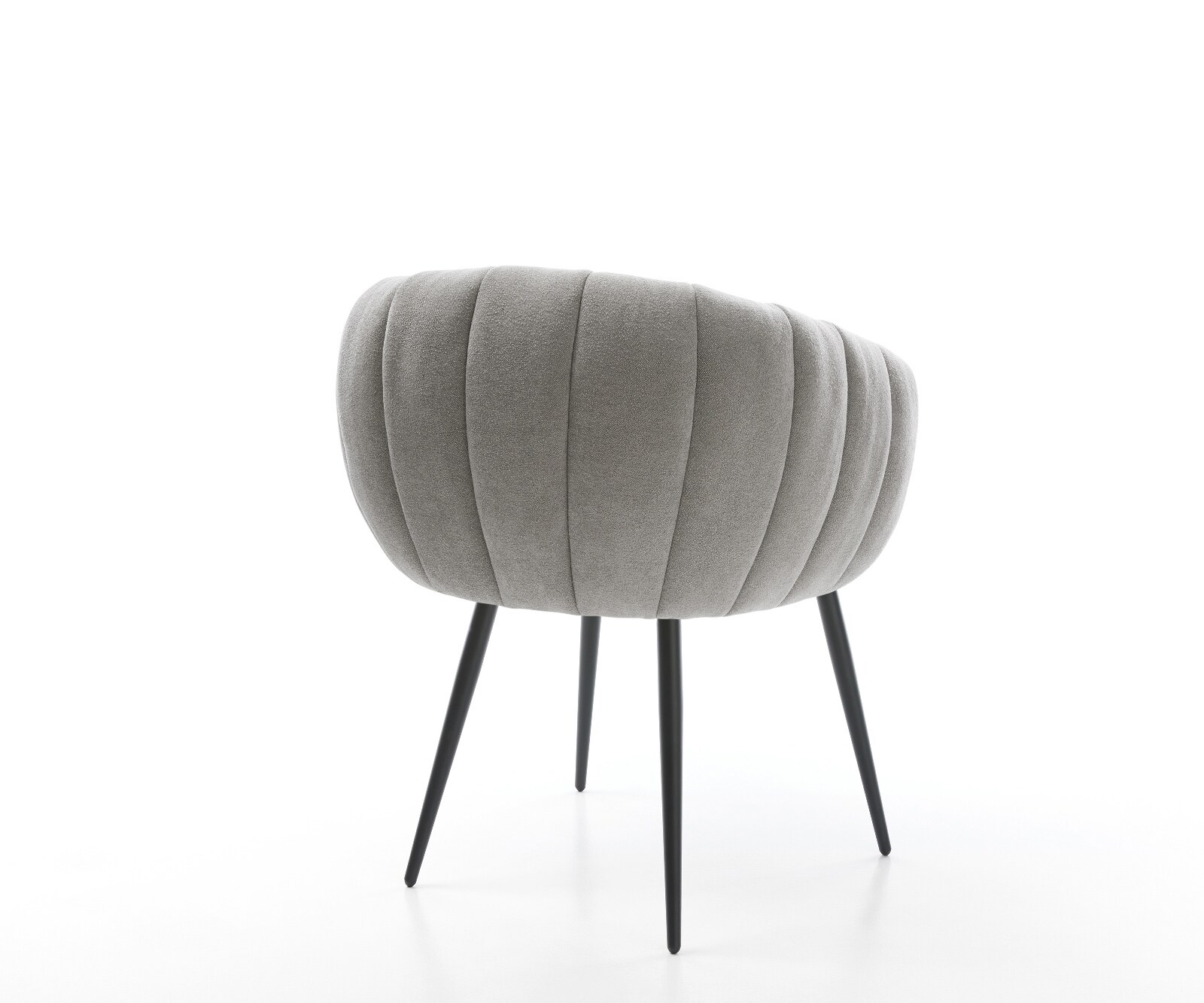 Esszimmerstuhl Jada-Flex Strukturstoff Soft Grau 4-Fuß konisch Schwarz Taschenfederkern 5