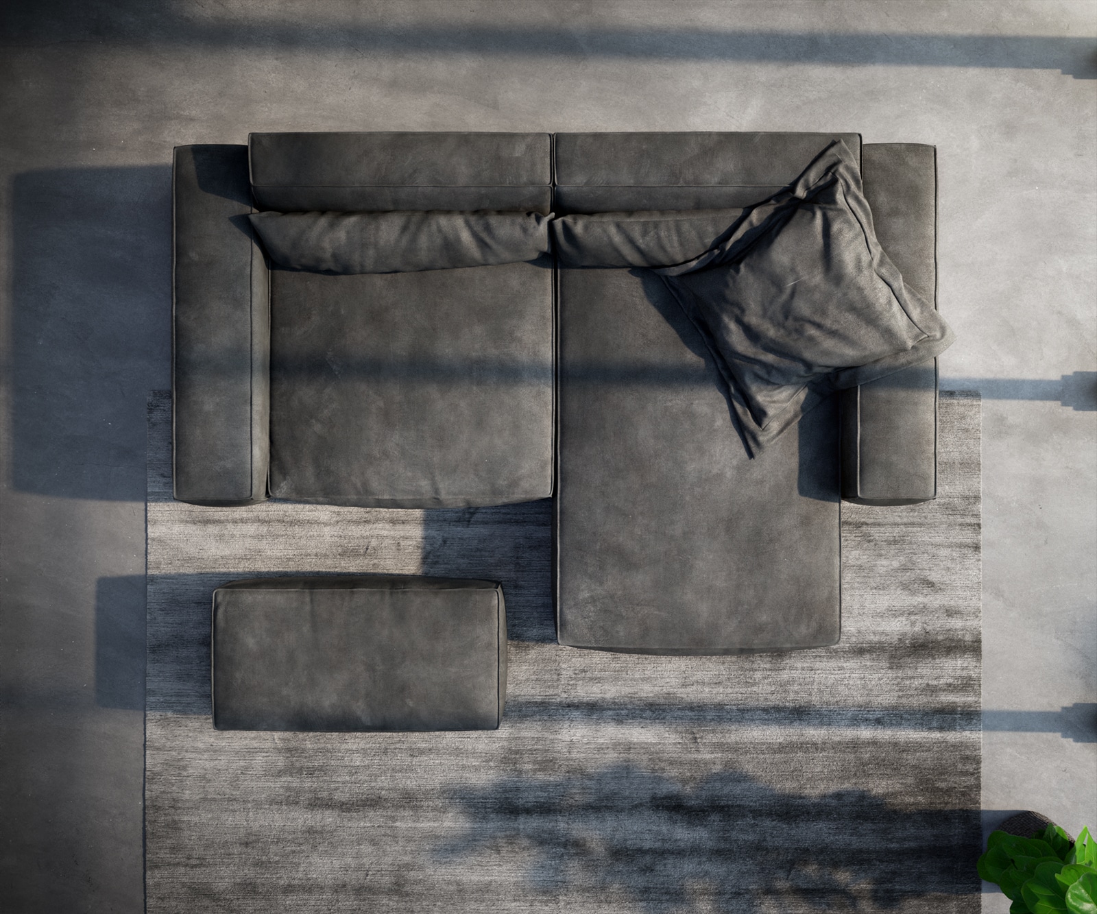 Ecksofa Sirpio XL 270x170 cm Lederimitat Vintage Anthrazit Recamiere variabel mit Hocker 3 Ecksofa Sirpio XL 270x170 cm Lederimitat Vintage Anthrazit Recamiere variabel mit Hocker 3