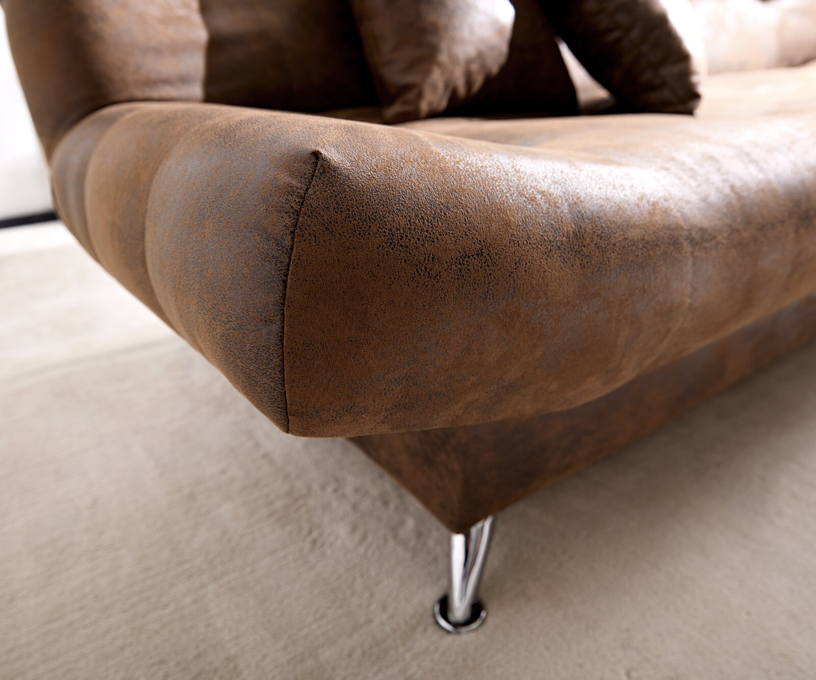 Schlafsofa Viola 190x90 cm Braun Antik Optik Bettkasten 5