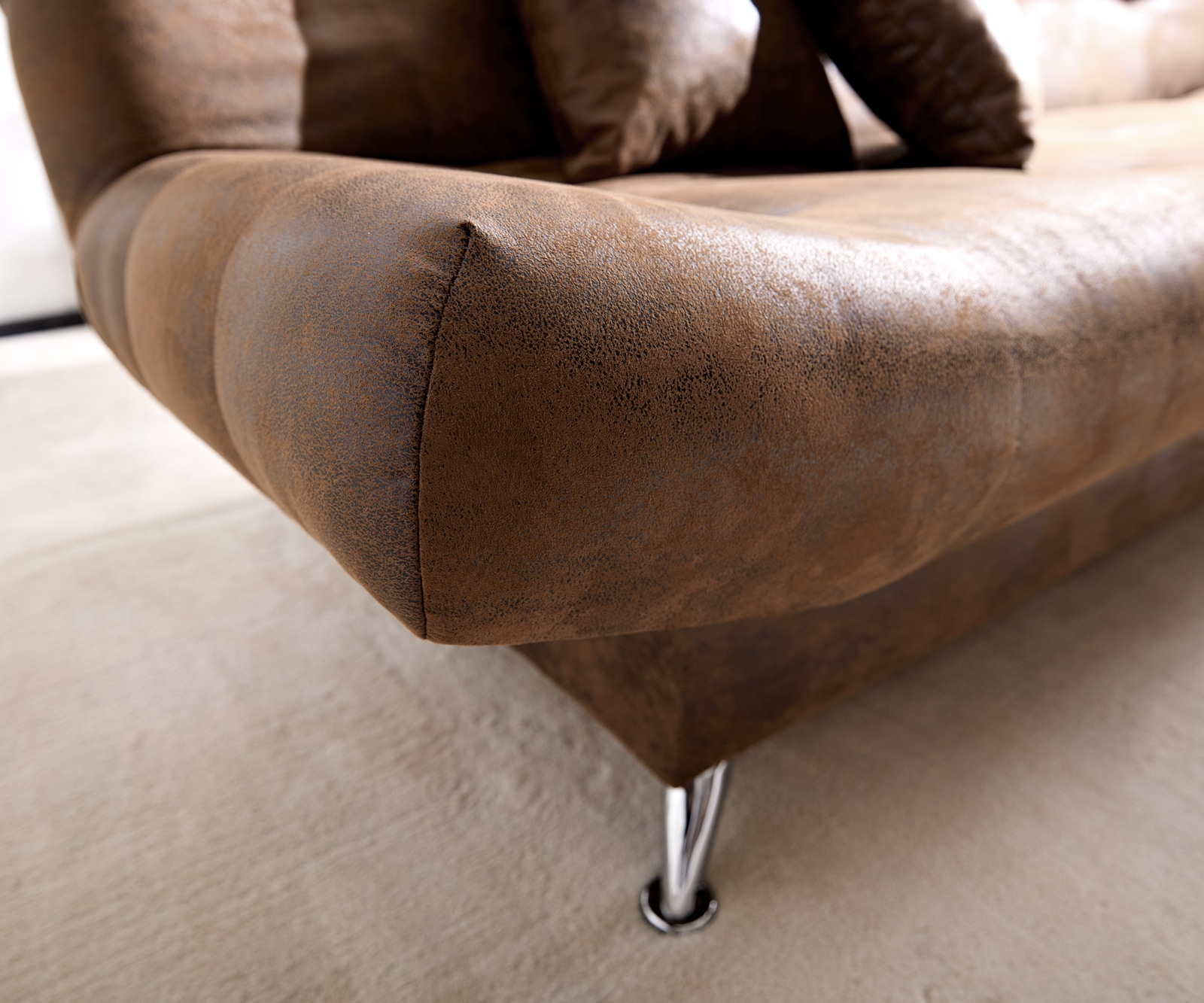 Bettsofa Viola Braun 190x90 cm mit Bettkasten Schlaffunktion Schlafsofa