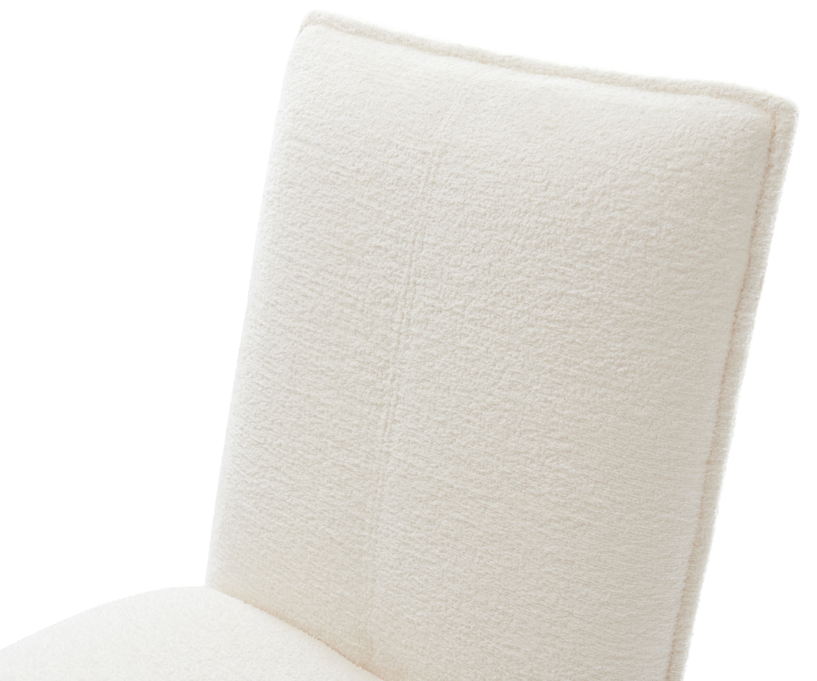 Drehstuhl Lelio-Flex Bouclé Soft Beige Kreuzgestell breit Weiß 360° drehbar Wippfunktion Taschenfederkern 4