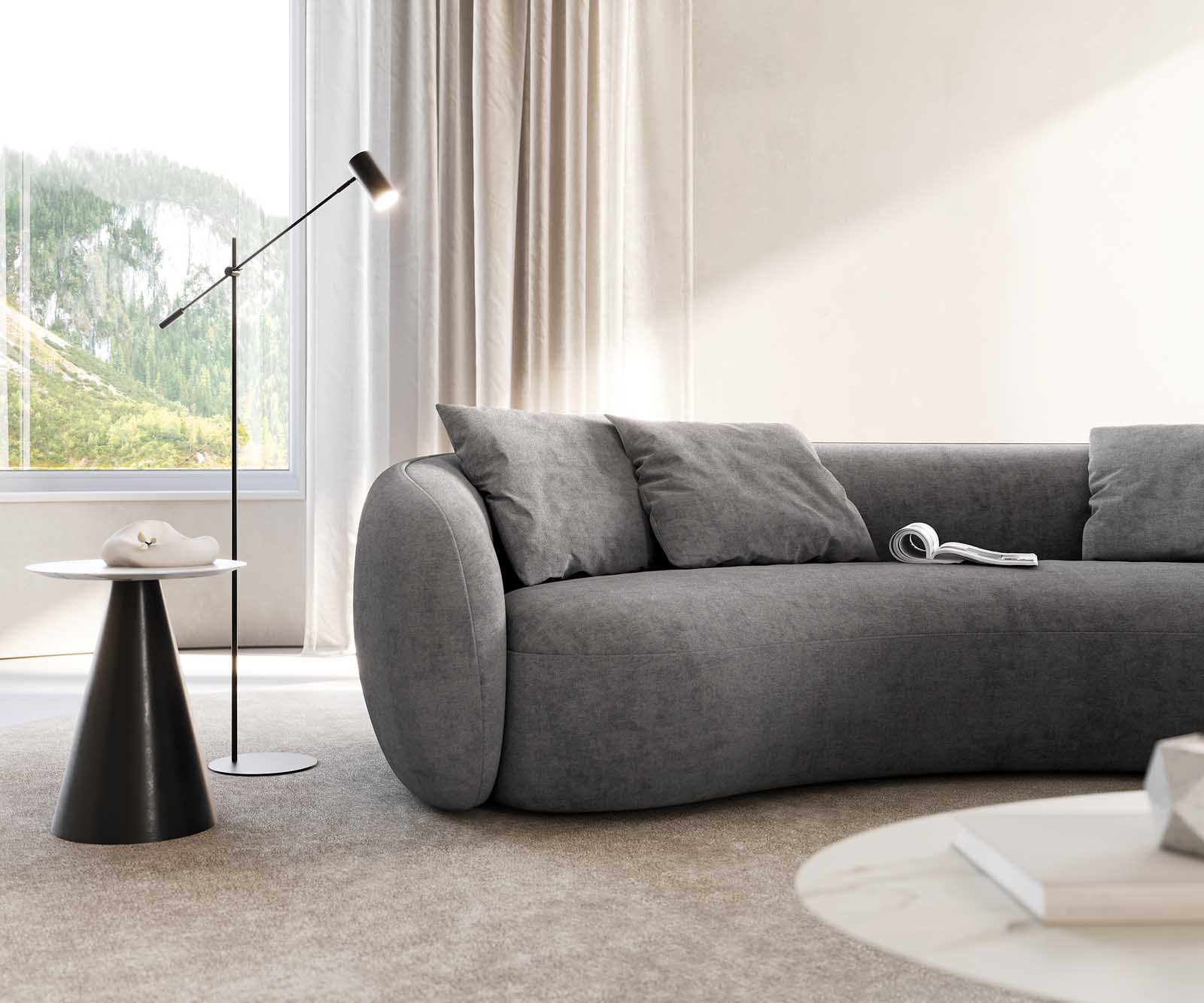 3-Sitzer Larna 260x120 cm Mikrofaser Grau 6 3-Sitzer Larna 260x120 cm Mikrofaser Grau 6