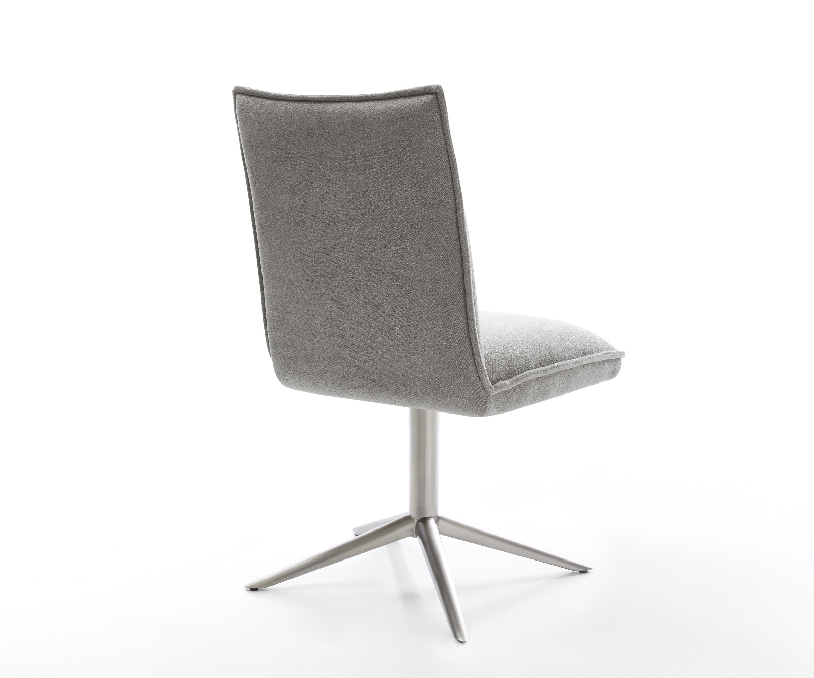 Drehstuhl Lelio-Flex Strukturstoff Soft Grau Fußkreuz Edelstahl 360° drehbar Wippfunktion Taschenfederkern 4