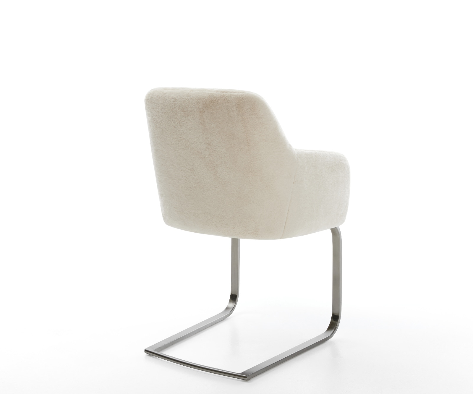 Freischwinger Greg-Flex Plüsch Creme-Weiß Freischwinger flach Graphit Taschenfederkern 5