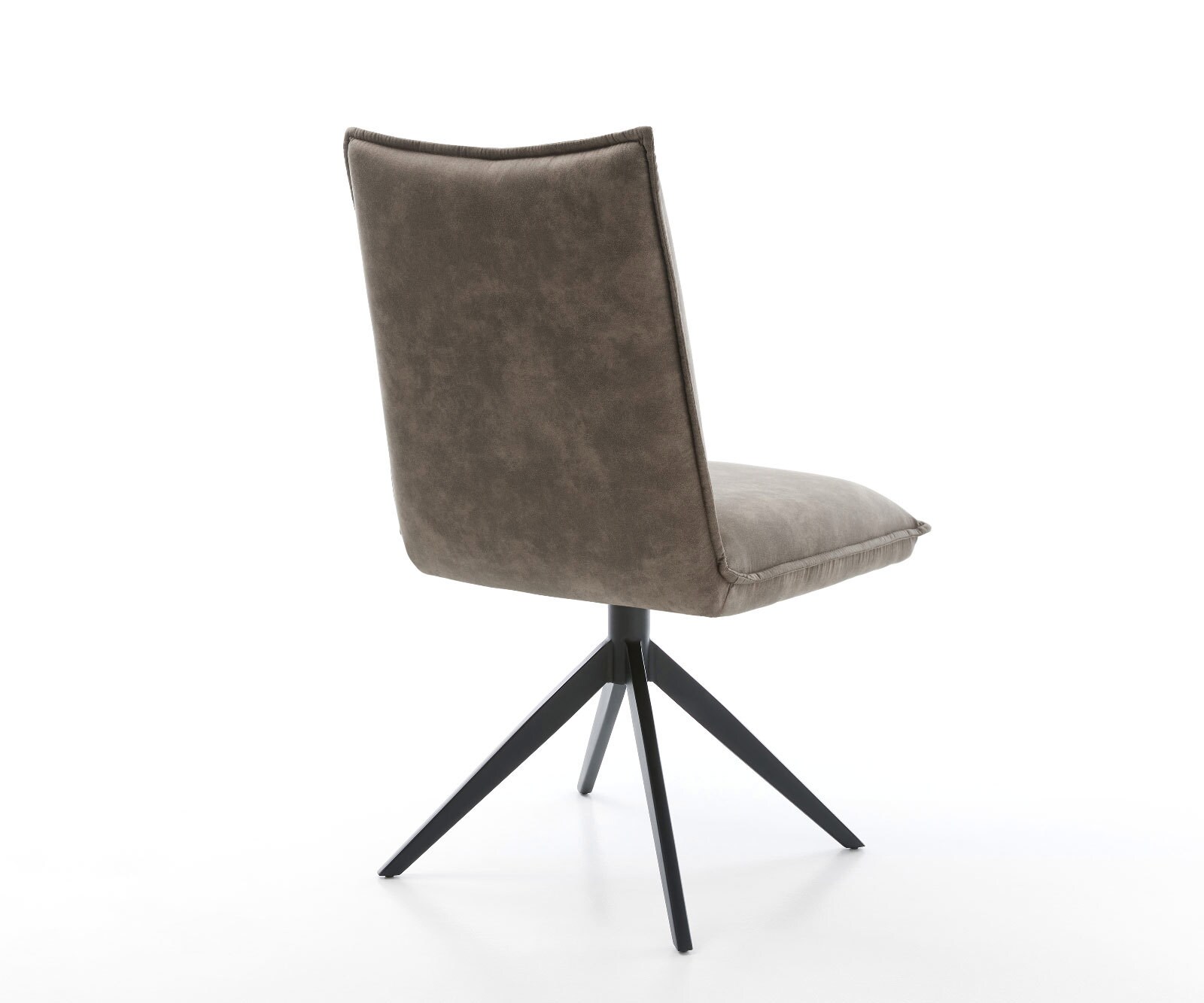Drehstuhl Lelio-Flex Mikrofaser Taupe Vintage Kreuzgestell breit Schwarz 360° drehbar Wippfunktion Taschenfederkern 4
